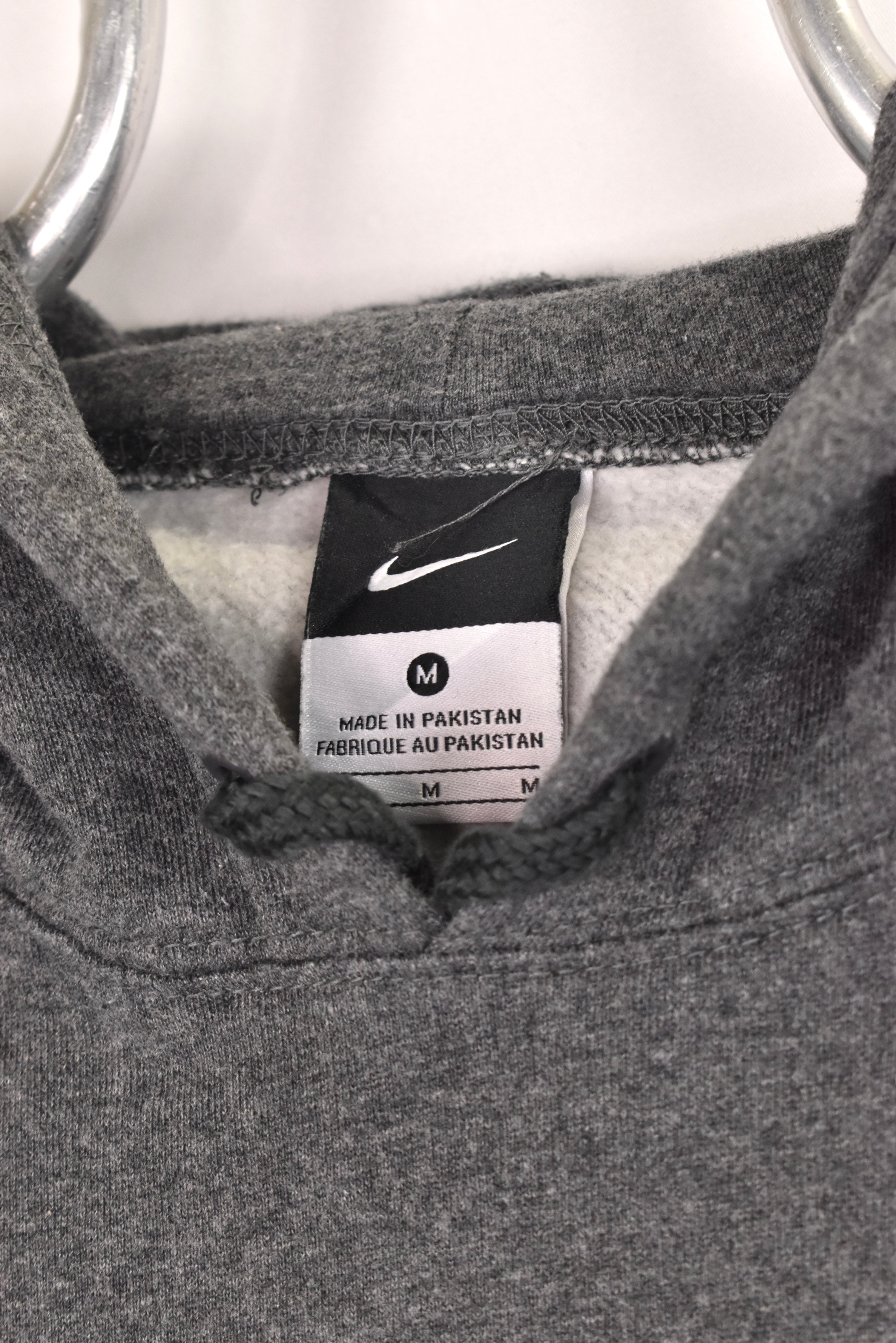 Vintage Nike hoodie, grey embroidered sweatshirt - AU Small