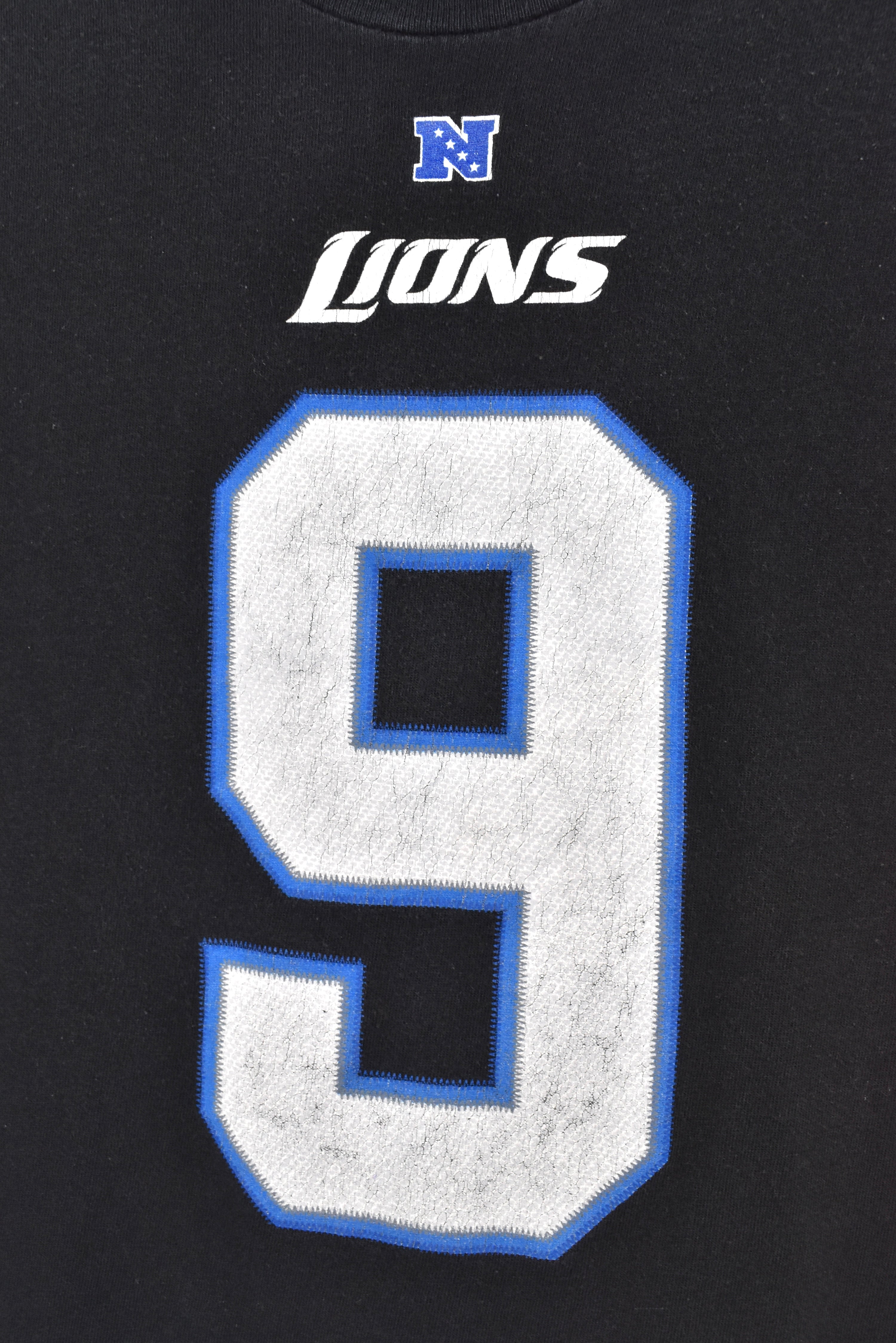 Vintage Detroit Lions shirt, NFL Stafford black graphic tee - AU Medium PRO SPORT