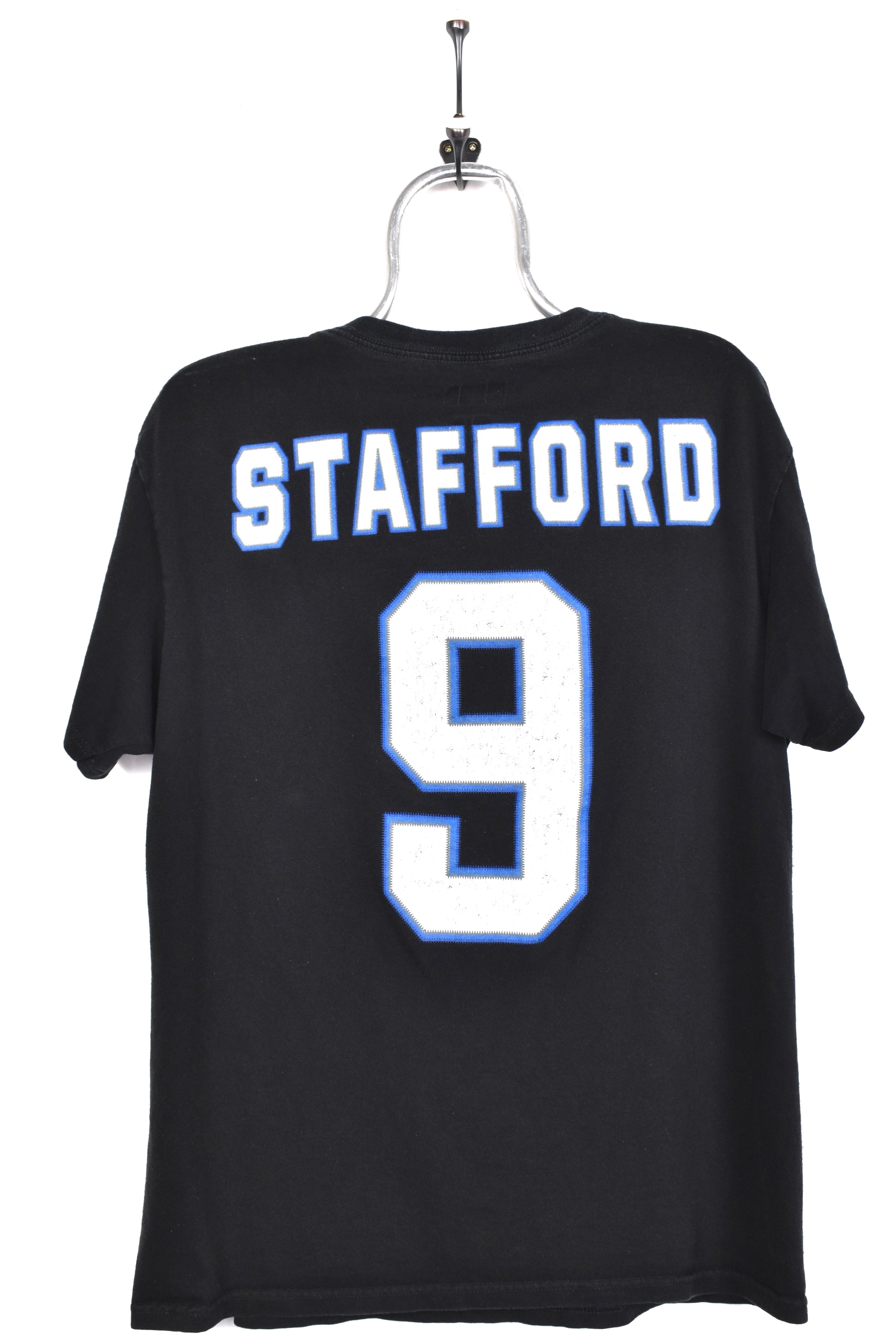 Vintage Detroit Lions shirt, NFL Stafford black graphic tee - AU Medium PRO SPORT