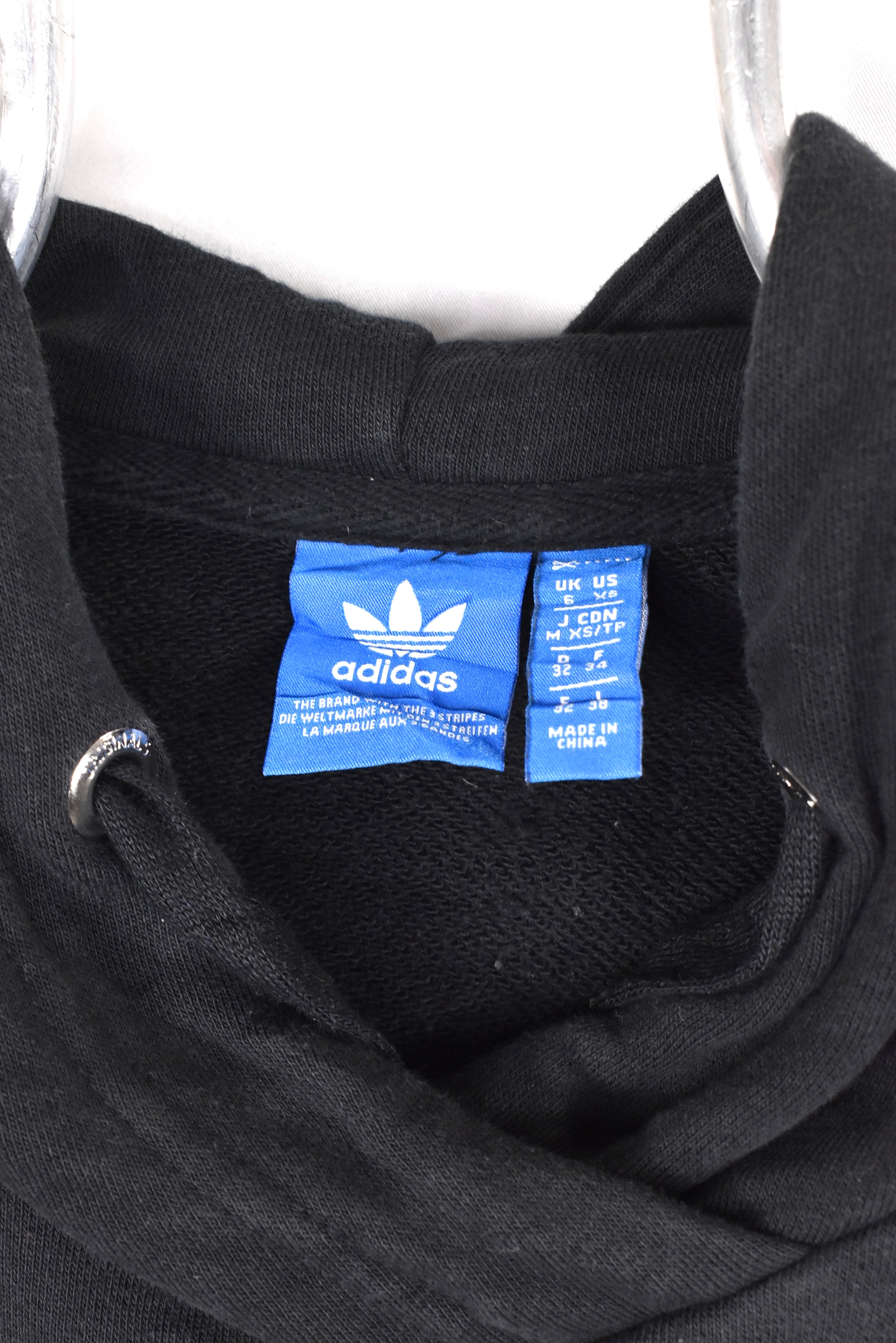Modern Adidas hoodie, black graphic sweatshirt - AU Small ADIDAS