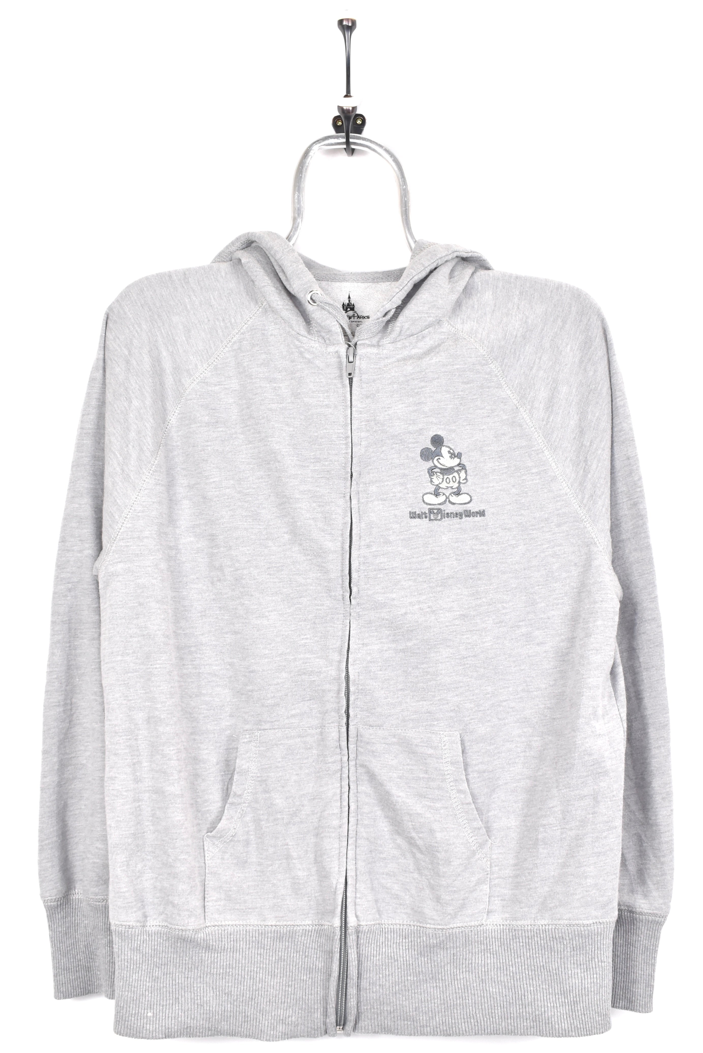 Women's modern Mickey Mouse hoodie, Disney grey embroidered sweatshirt - AU M DISNEY / CARTOON