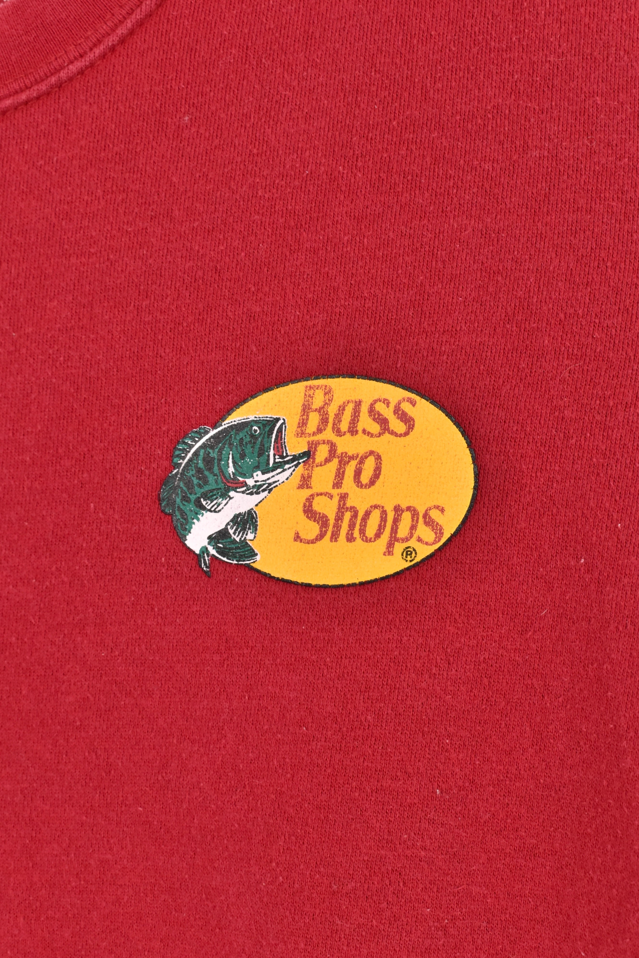 Vintage Bass Pro Shops sweatshirt, red graphic crewneck - AU Small