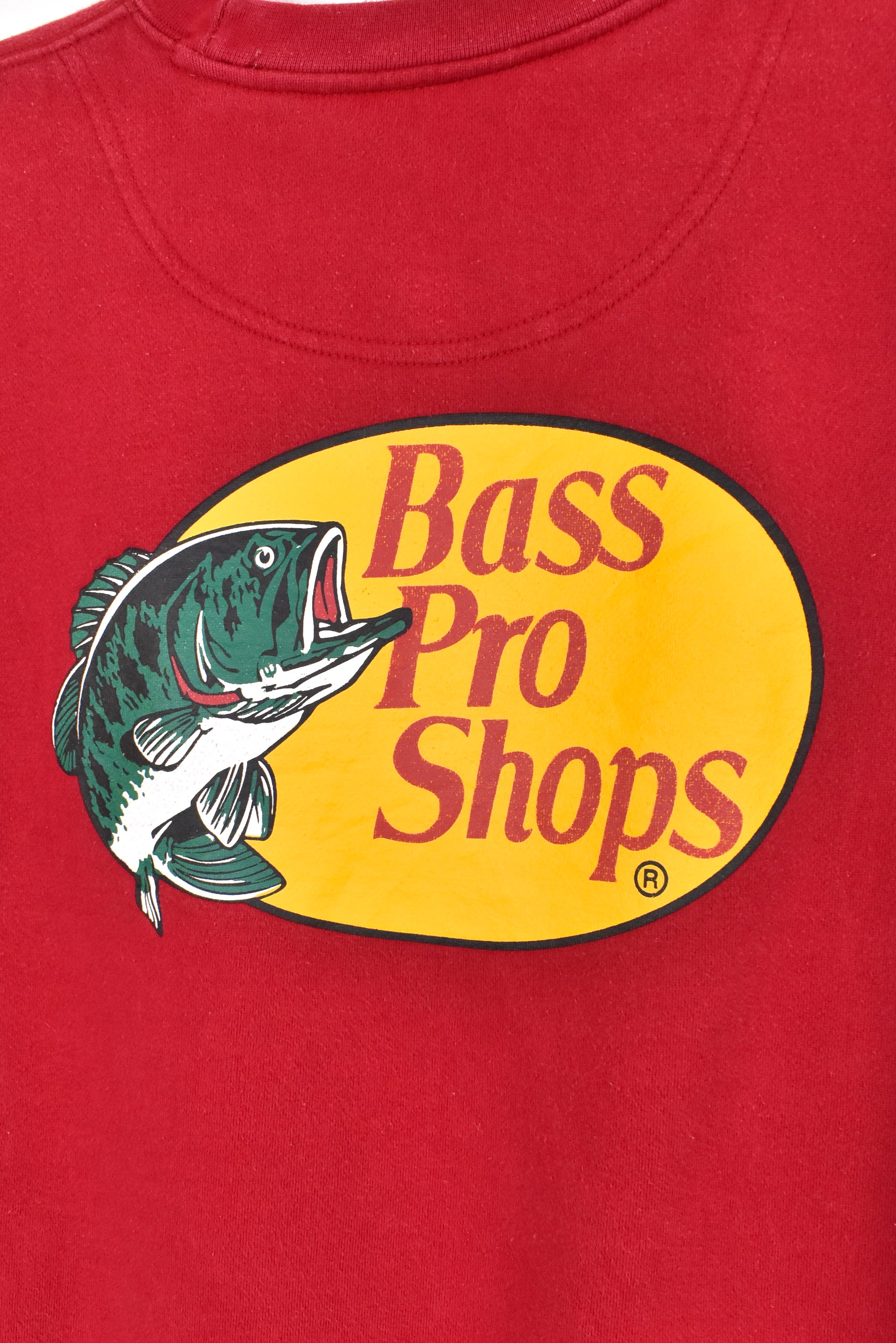 Vintage Bass Pro Shops sweatshirt, red graphic crewneck - AU Small