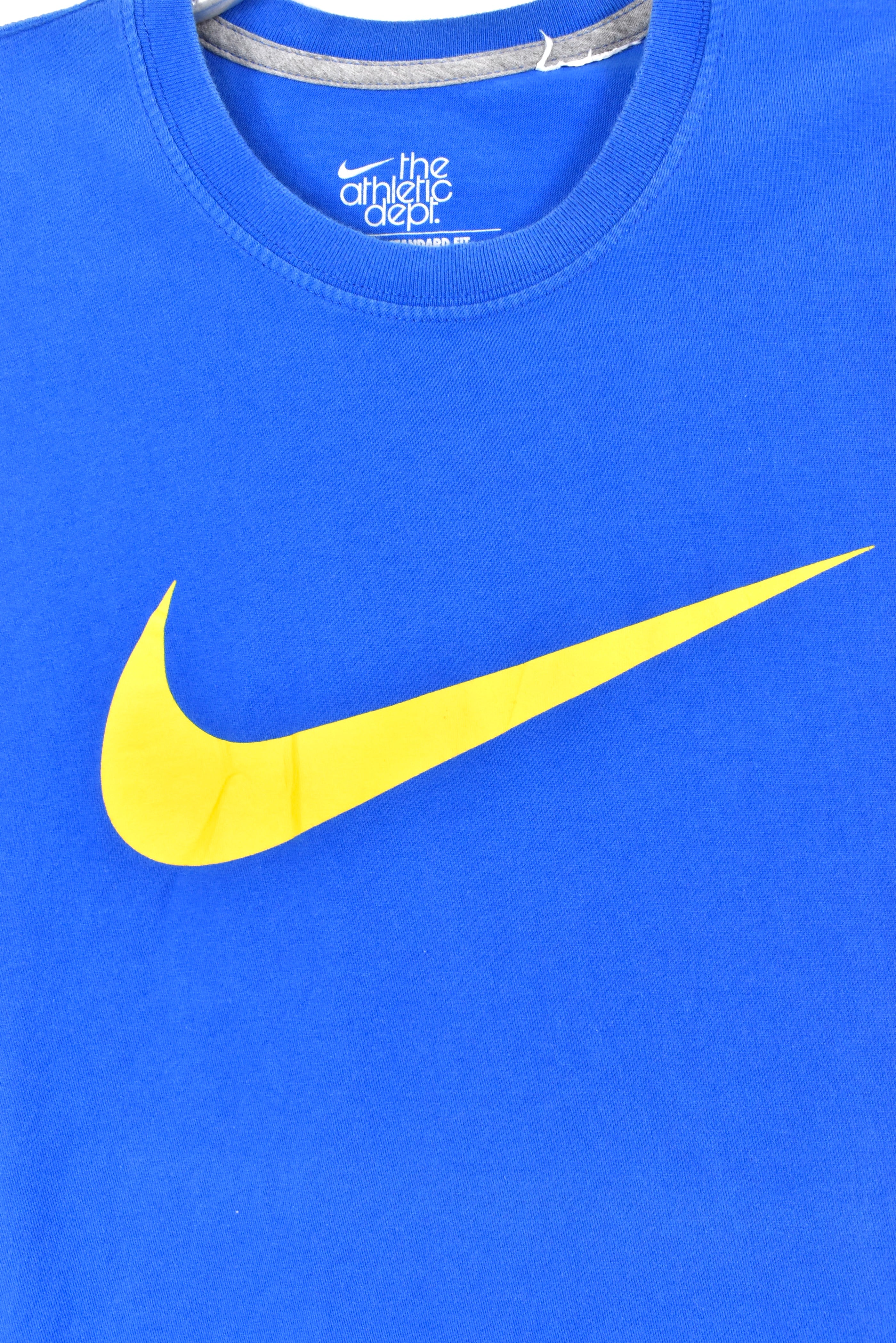Vintage Nike shirt, blue graphic tee - AU Large NIKE