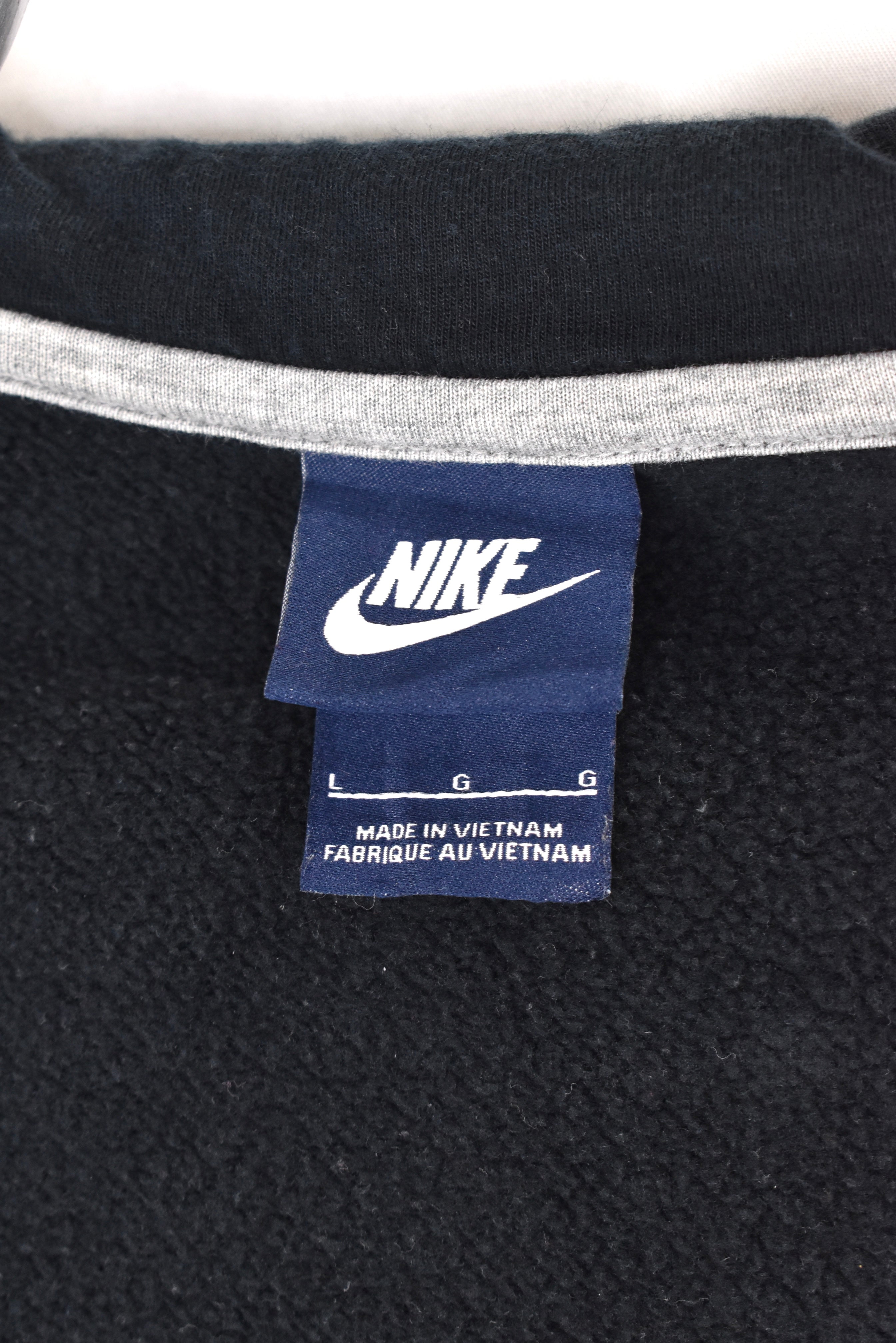 Vintage Nike hoodie, black embroidered sweatshirt - AU Large NIKE