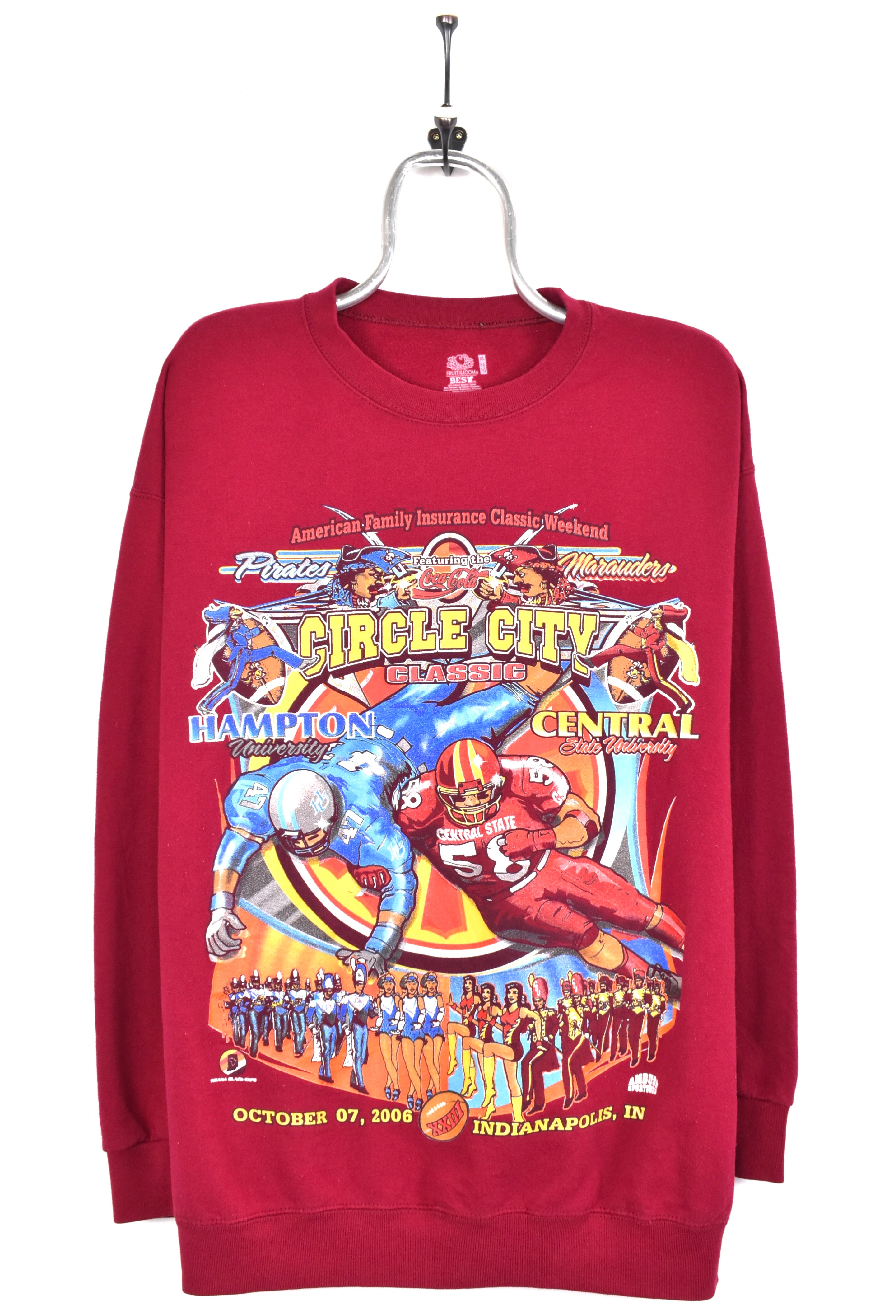 Vintage college football sweatshirt, burgundy graphic crewneck - AU Large COLLEGE