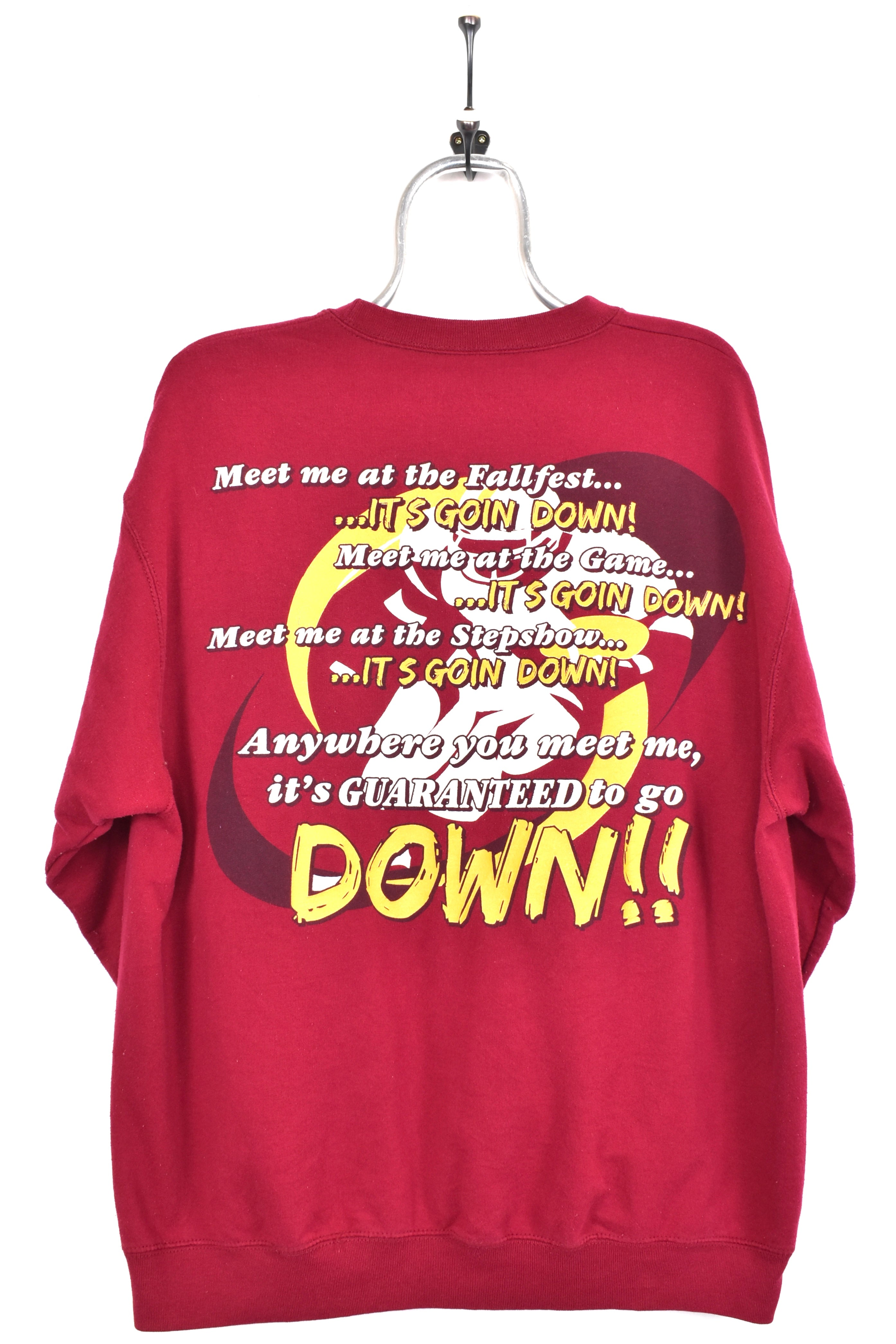 Vintage college football sweatshirt, burgundy graphic crewneck - AU Large COLLEGE
