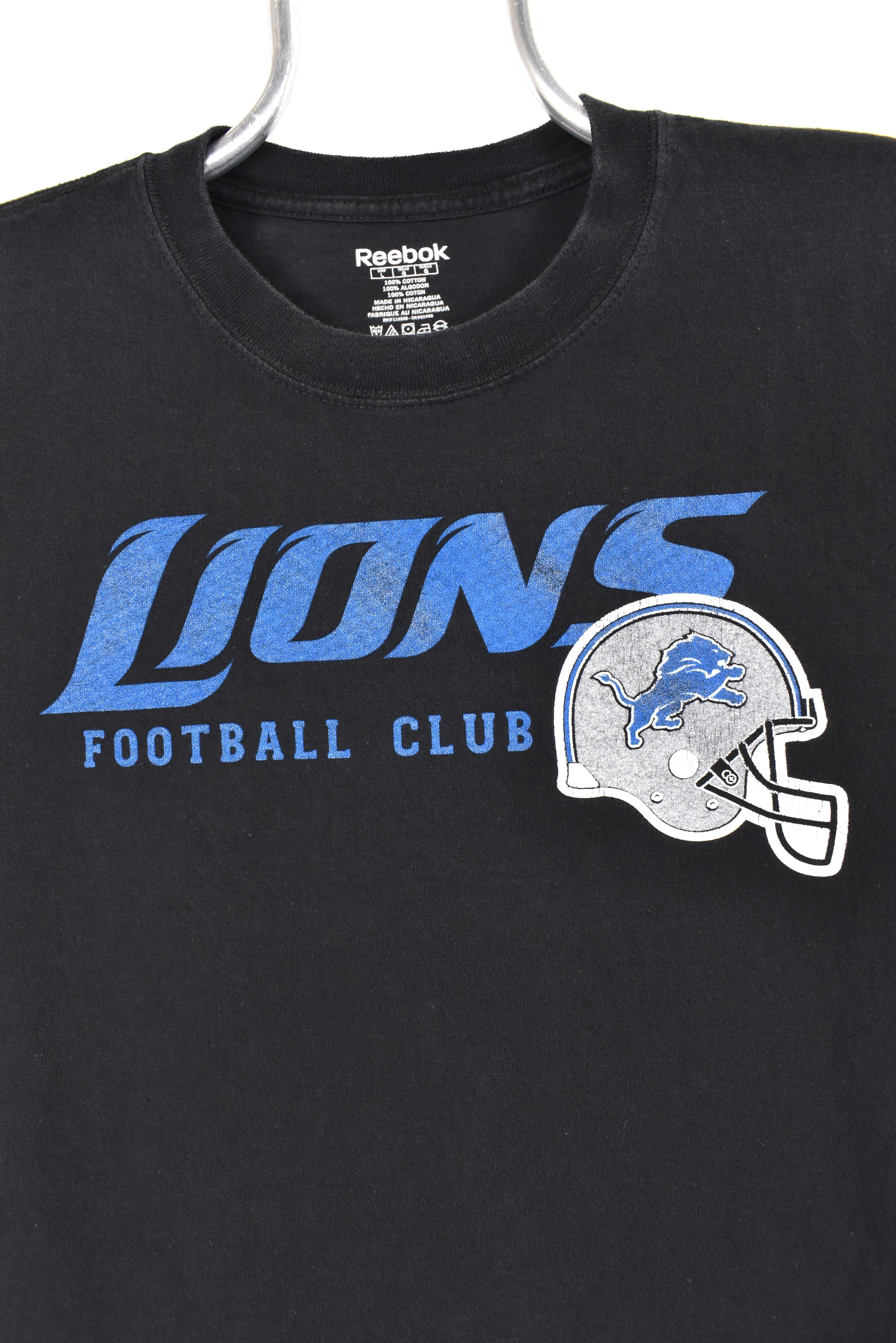 Vintage Detroit Lions shirt, NFL black graphic tee - AU Medium PRO SPORT