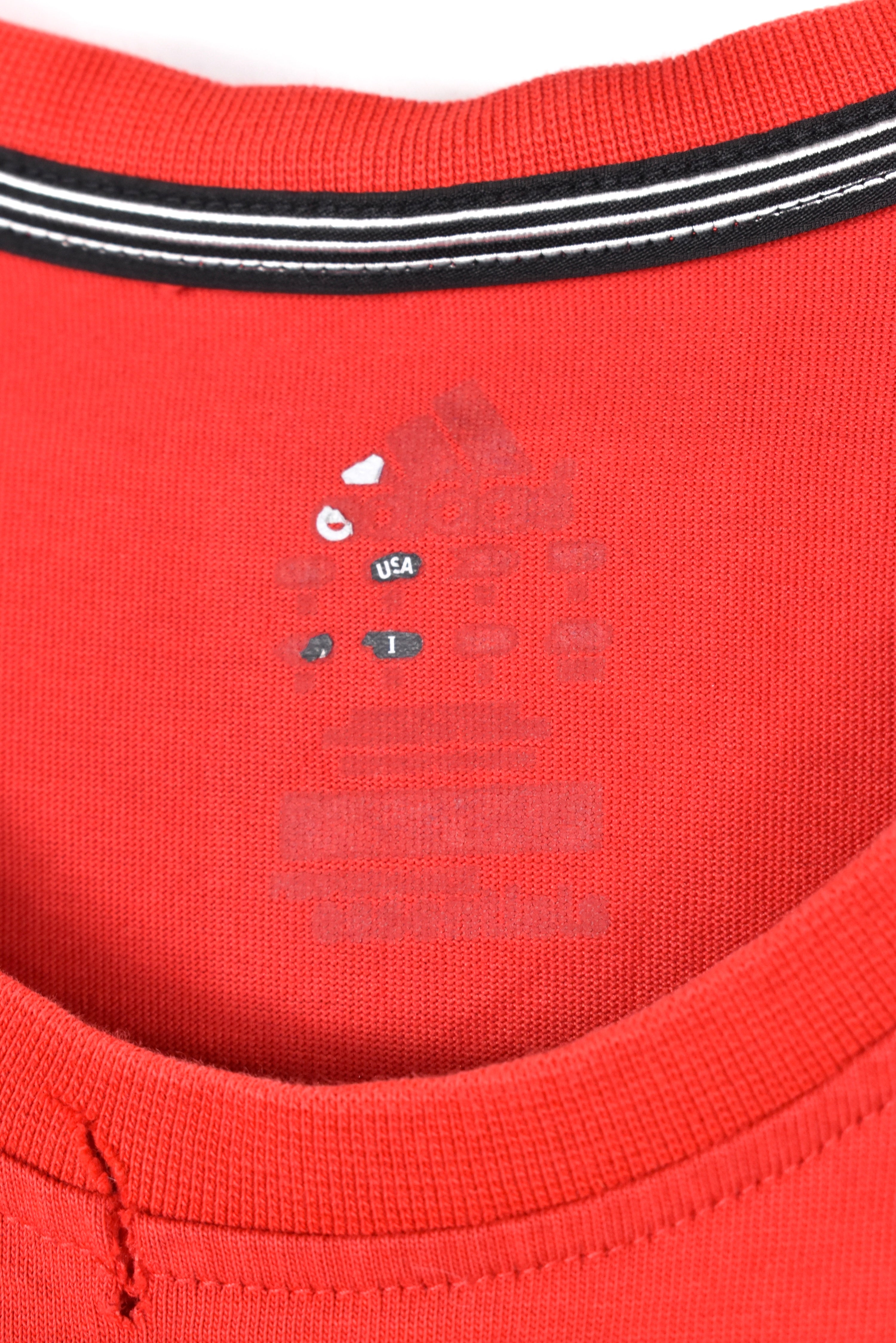 Vintage Adidas shirt, red embroidered tee - AU L ADIDAS