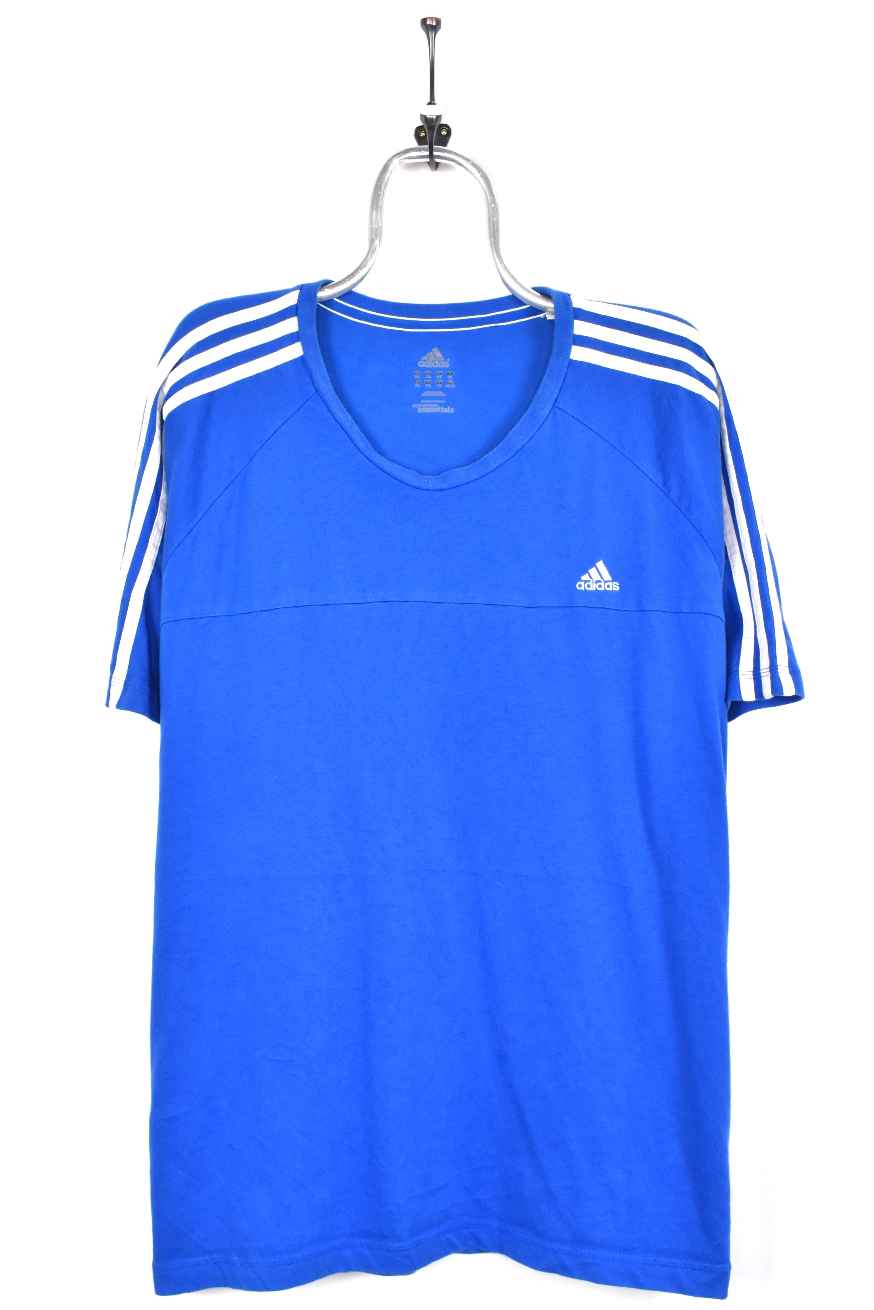 Vintage Adidas shirt, blue embroidered tee - AU XXL ADIDAS