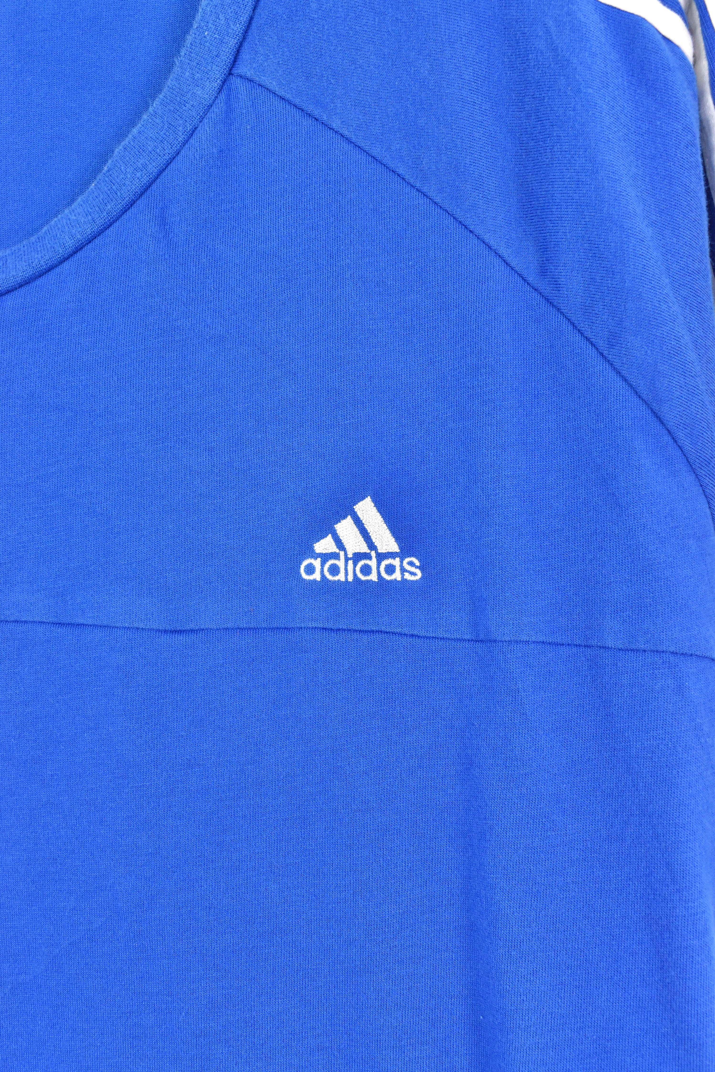 Vintage Adidas shirt, blue embroidered tee - AU XXL ADIDAS