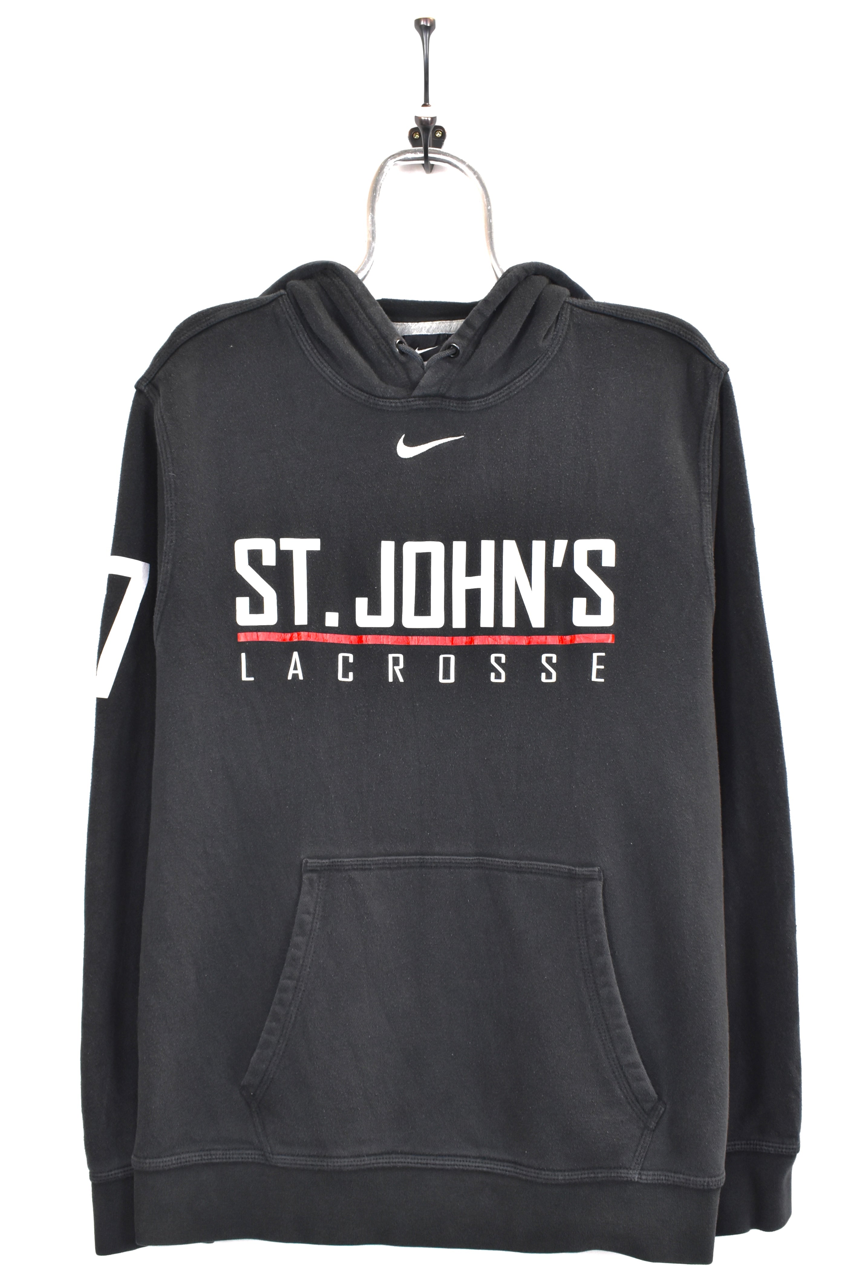 Vintage Nike hoodie, black embroidered sweatshirt - AU Medium NIKE