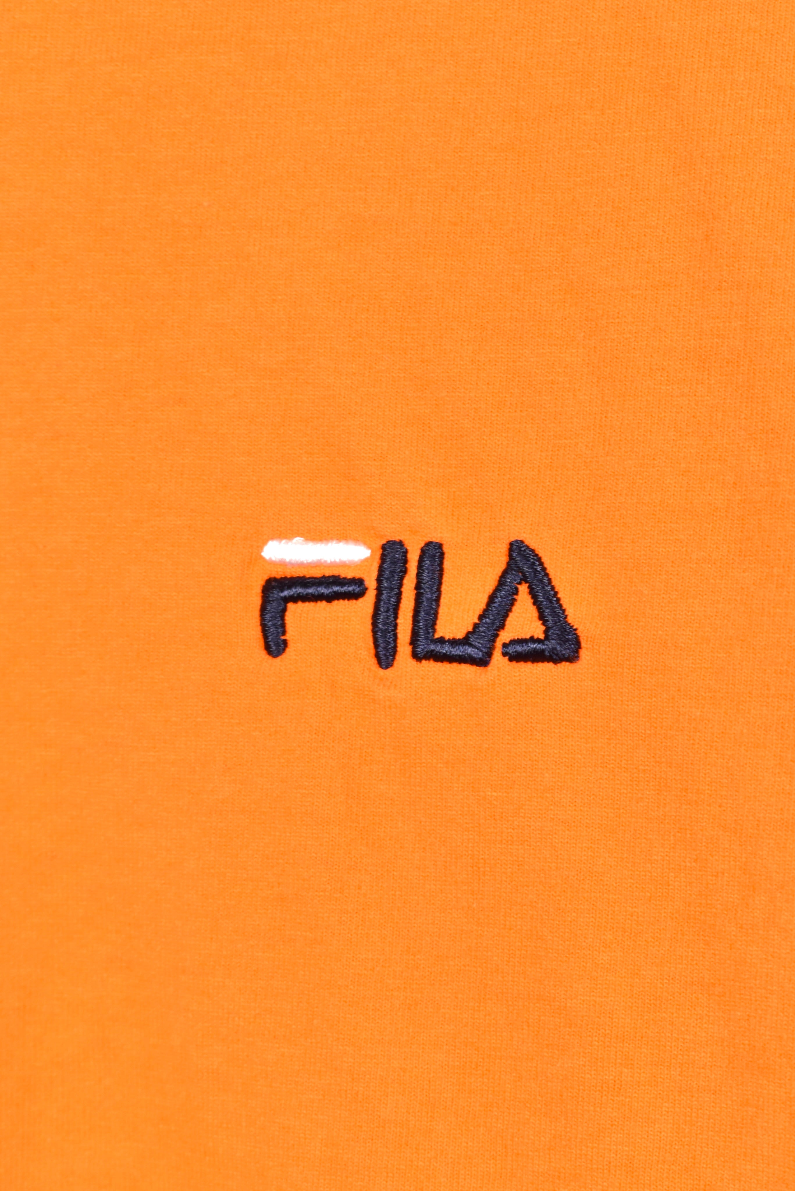 Vintage Fila polo shirt, orange long sleeve embroidered tee - AU XL FILA