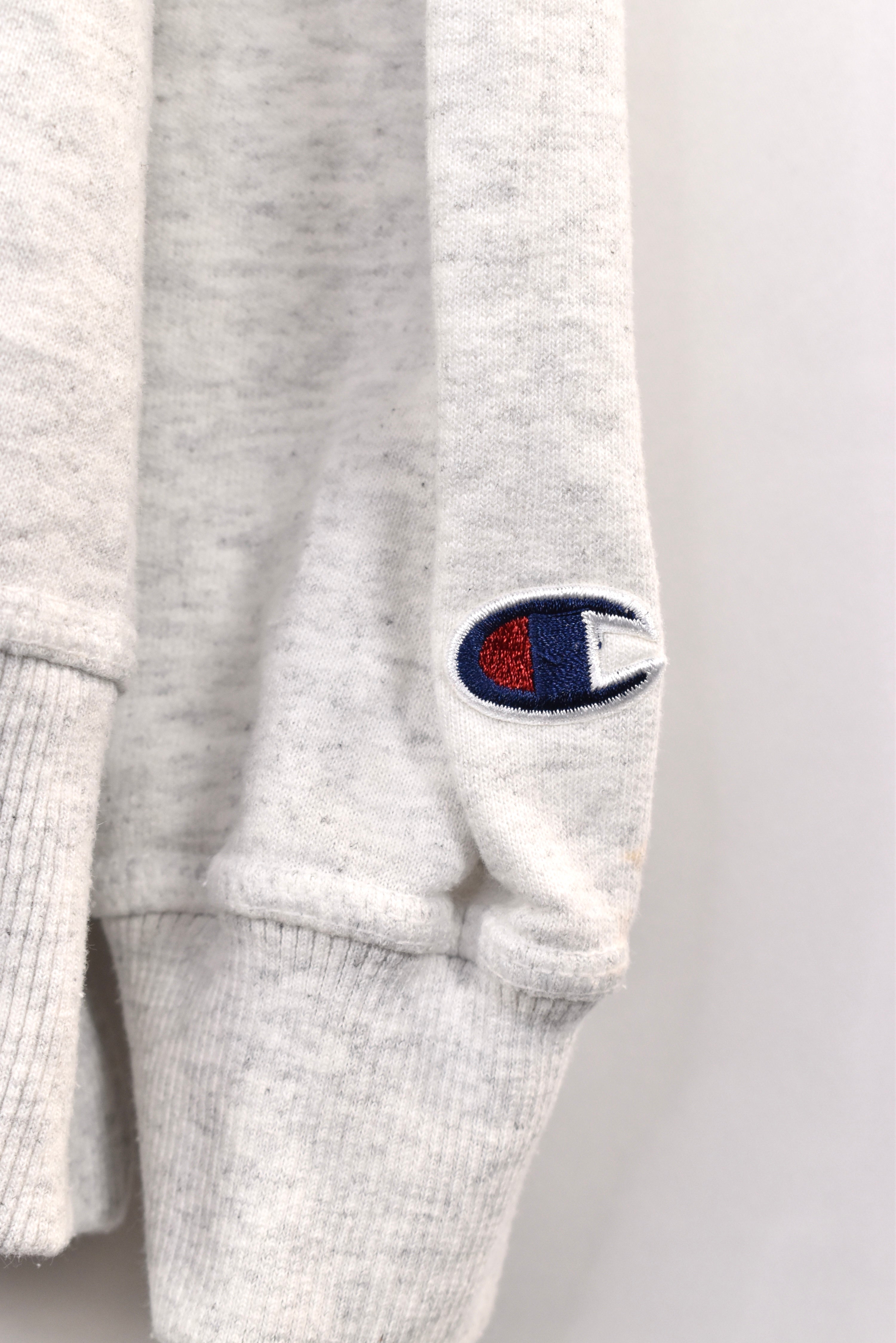 Vintage Champion hoodie, white graphic sweatshirt - AU XXL CHAMPION