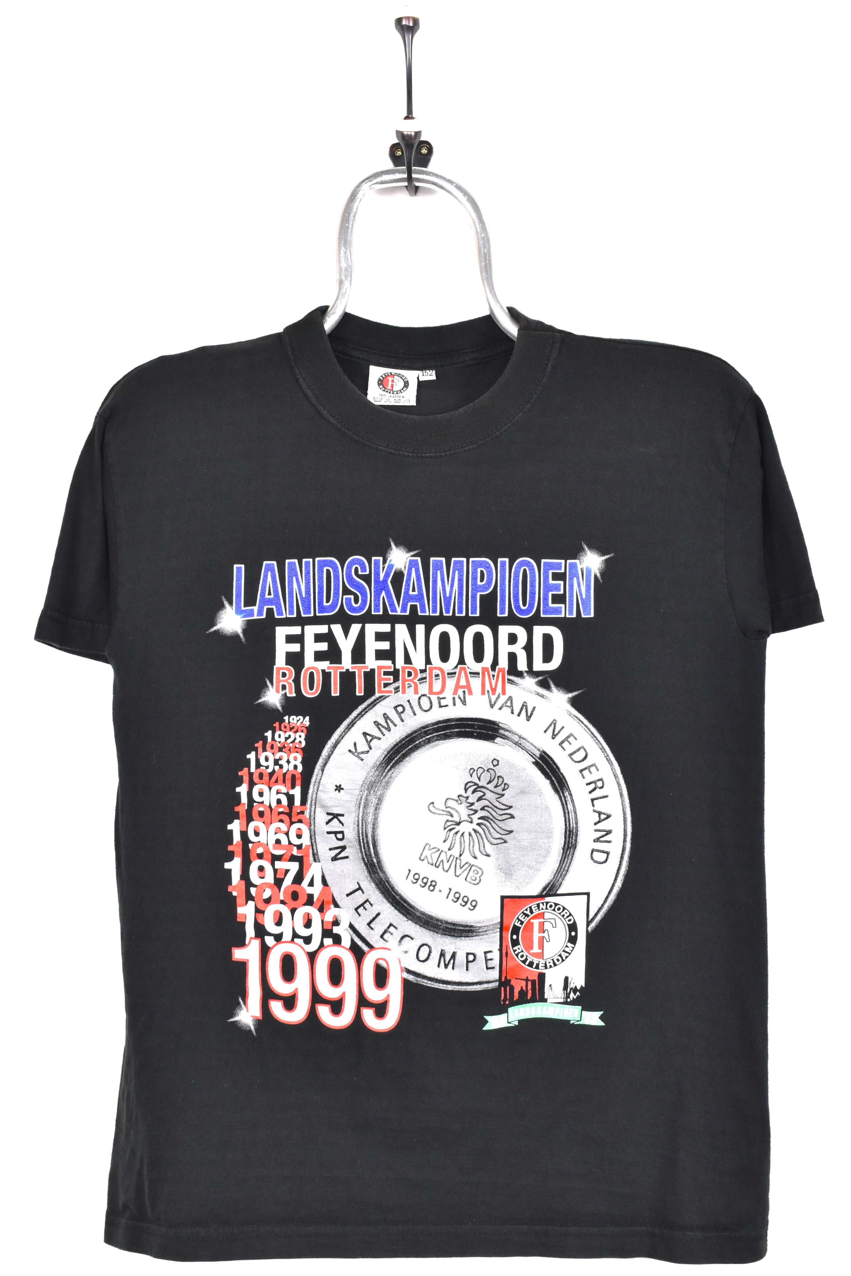 Vintage Feyenoord Rotterdam shirt, 1999 soccer black graphic tee - AU XS PRO SPORT