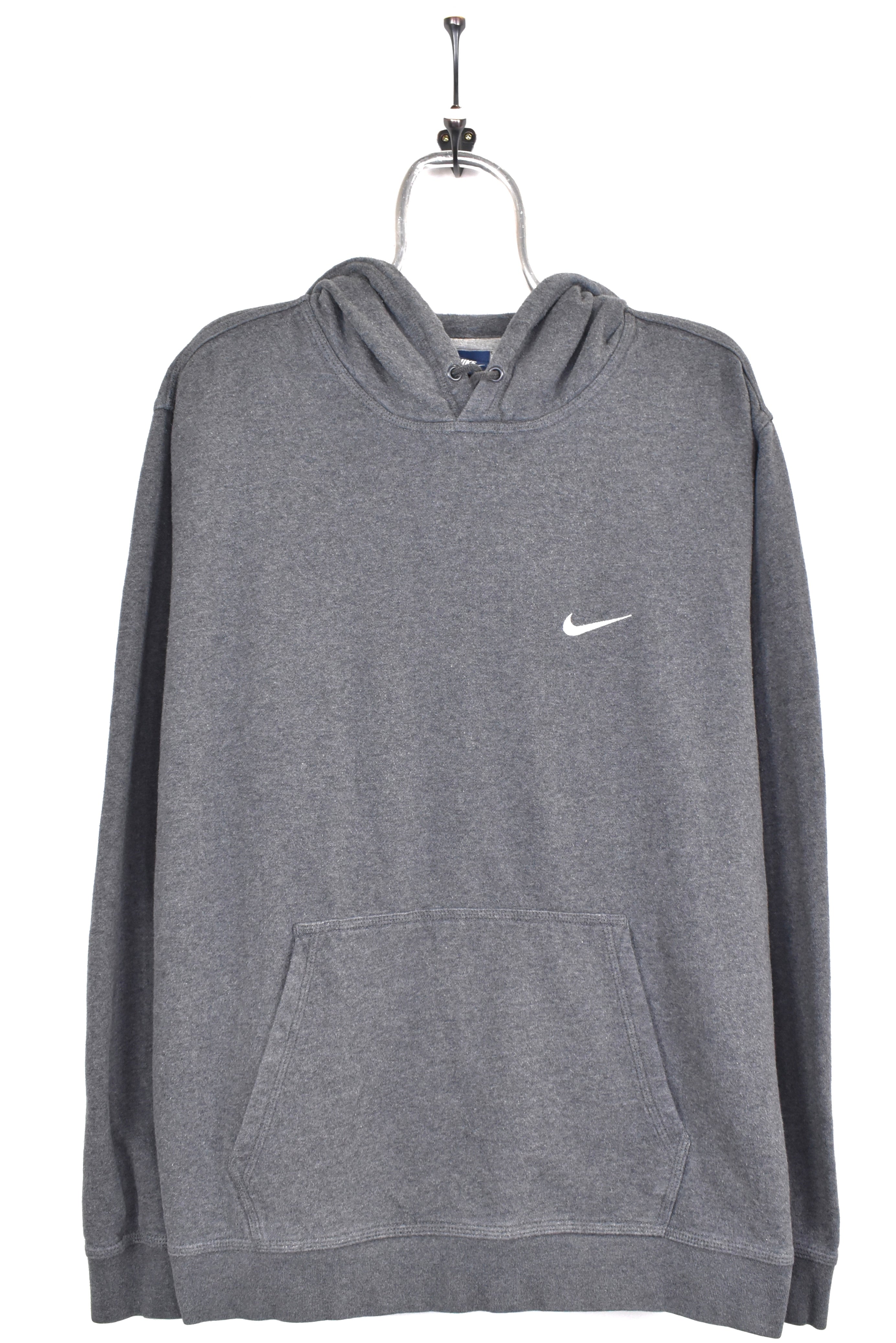 Vintage Nike hoodie, grey embroidered sweatshirt - AU XXL NIKE