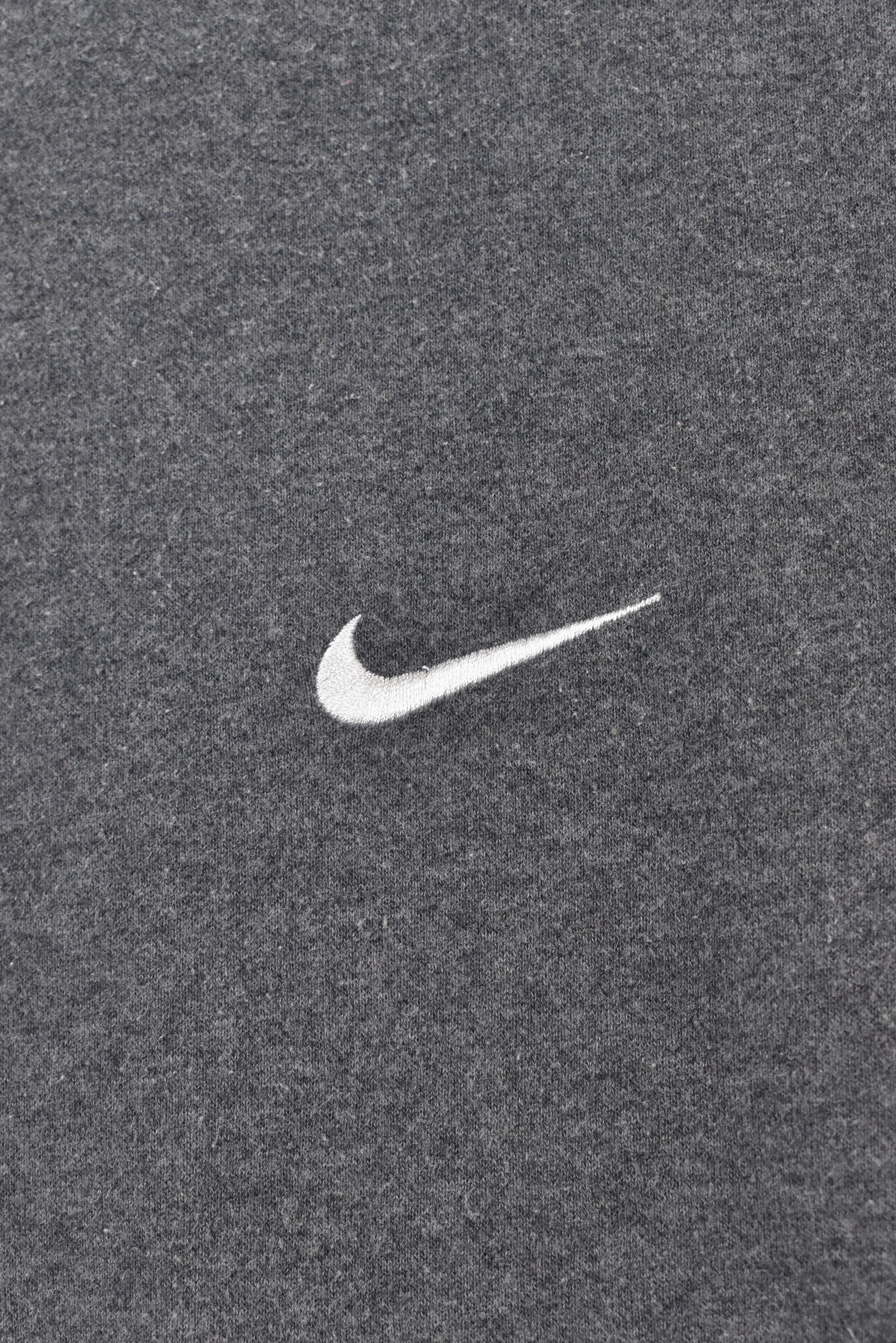 Vintage Nike hoodie, grey embroidered sweatshirt - AU XXL NIKE