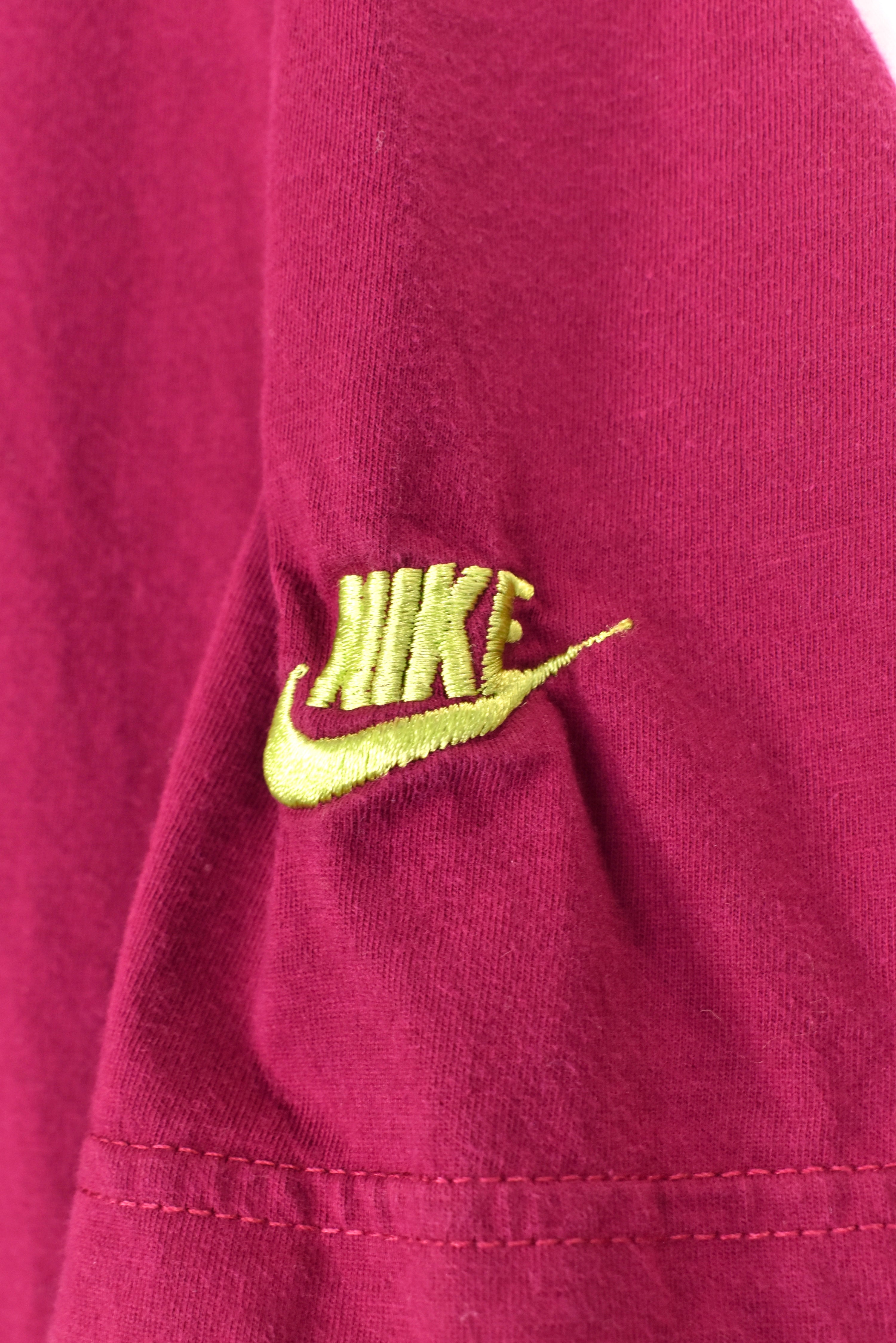 Vintage Nike shirt, 80's burgundy embroidered hooded tee - AU L NIKE