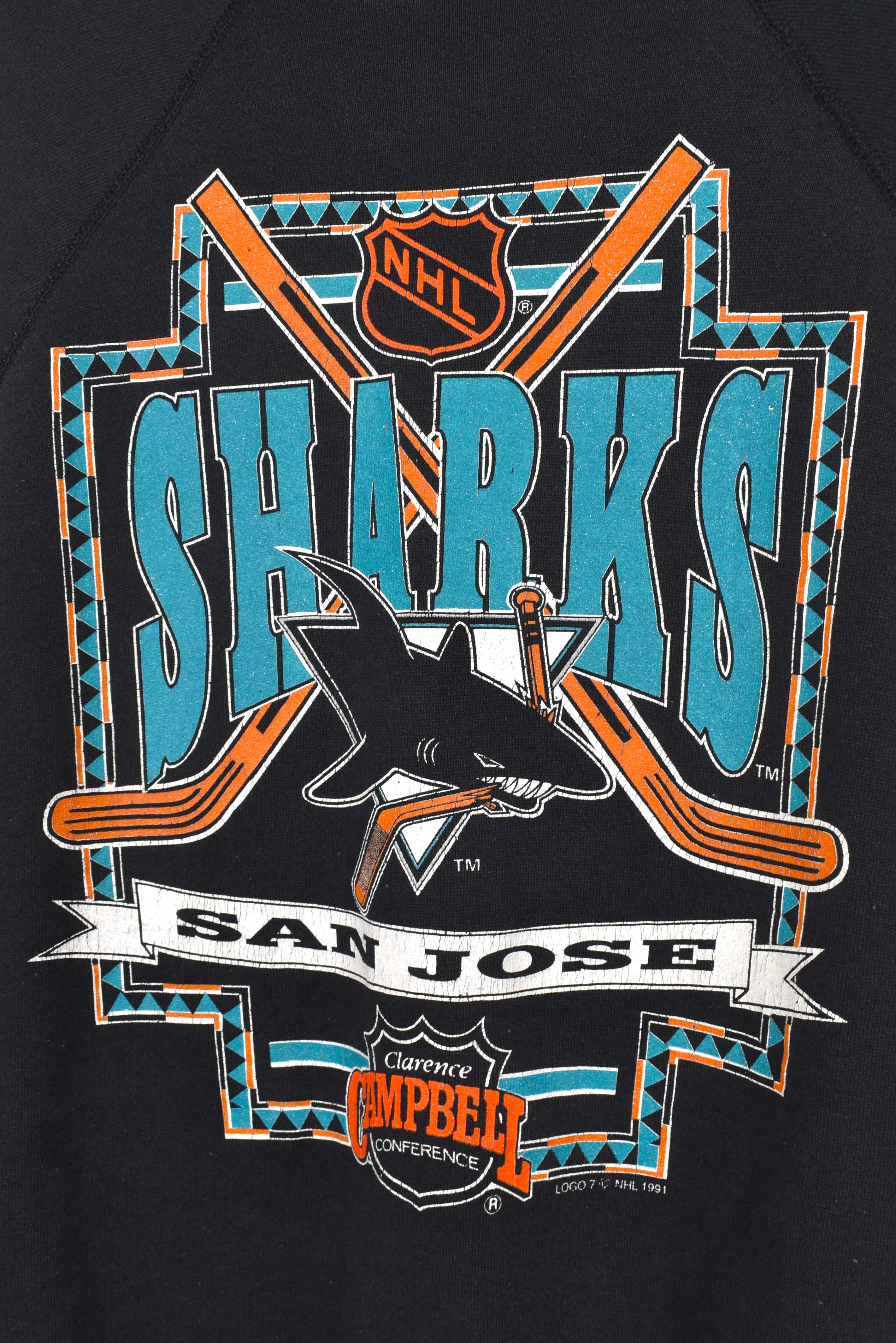 Vintage San Jose Sharks sweatshirt, 1991 NHL black crewneck - Large