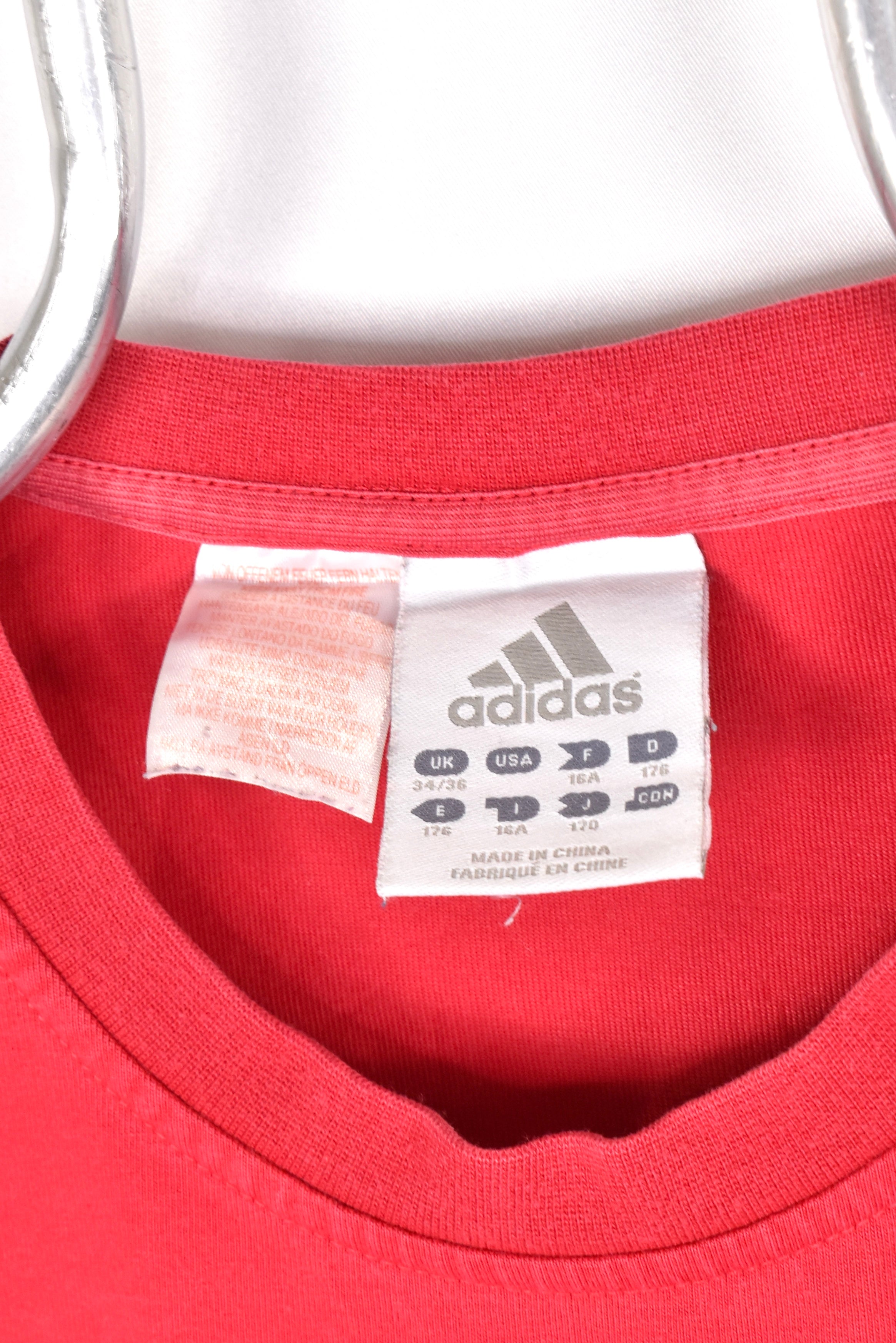 Vintage Adidas shirt, red embroidered tee - AU Small ADIDAS