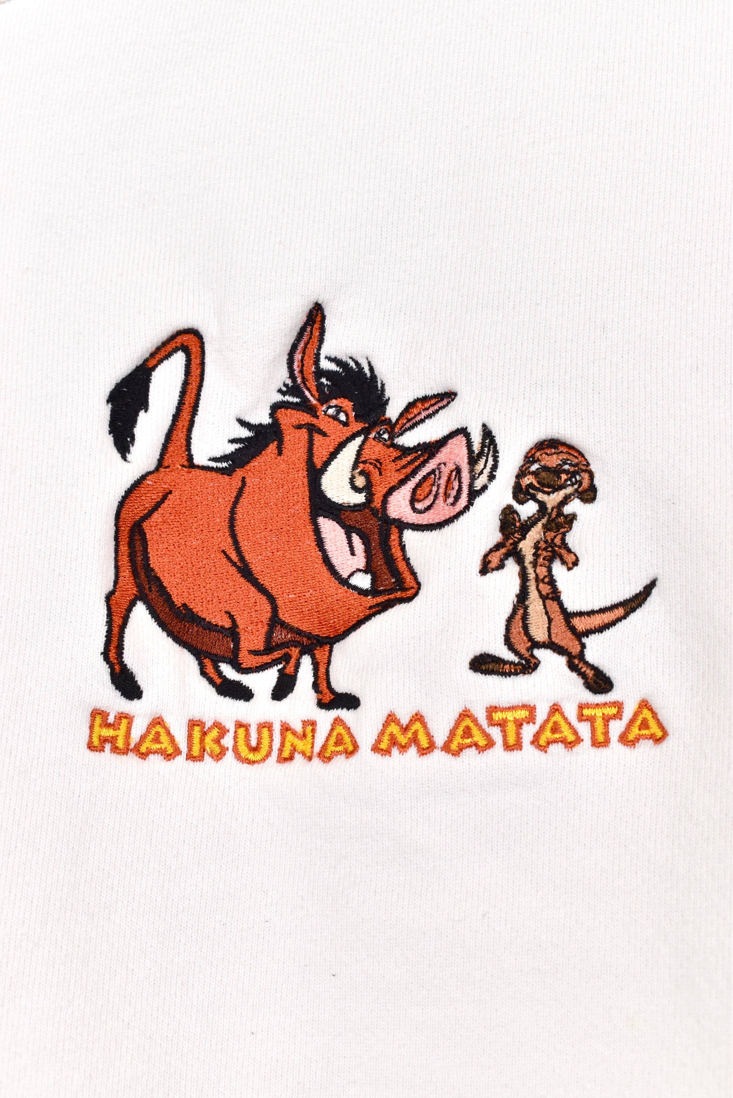 Vintage Lion King sweatshirt, Disney white embroidered crewneck - AU XL DISNEY / CARTOON