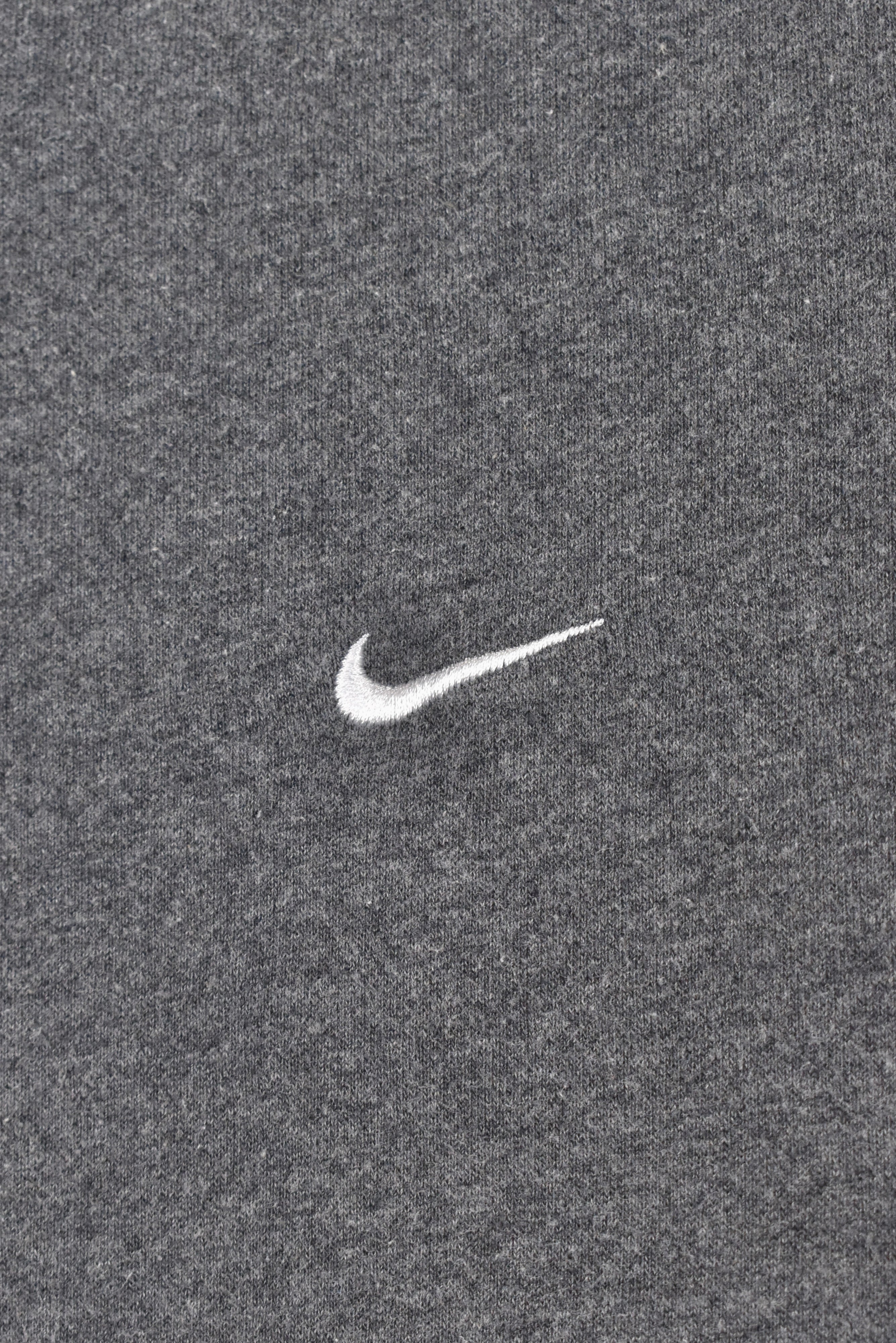 Vintage Nike hoodie, grey embroidered sweatshirt - AU Large NIKE