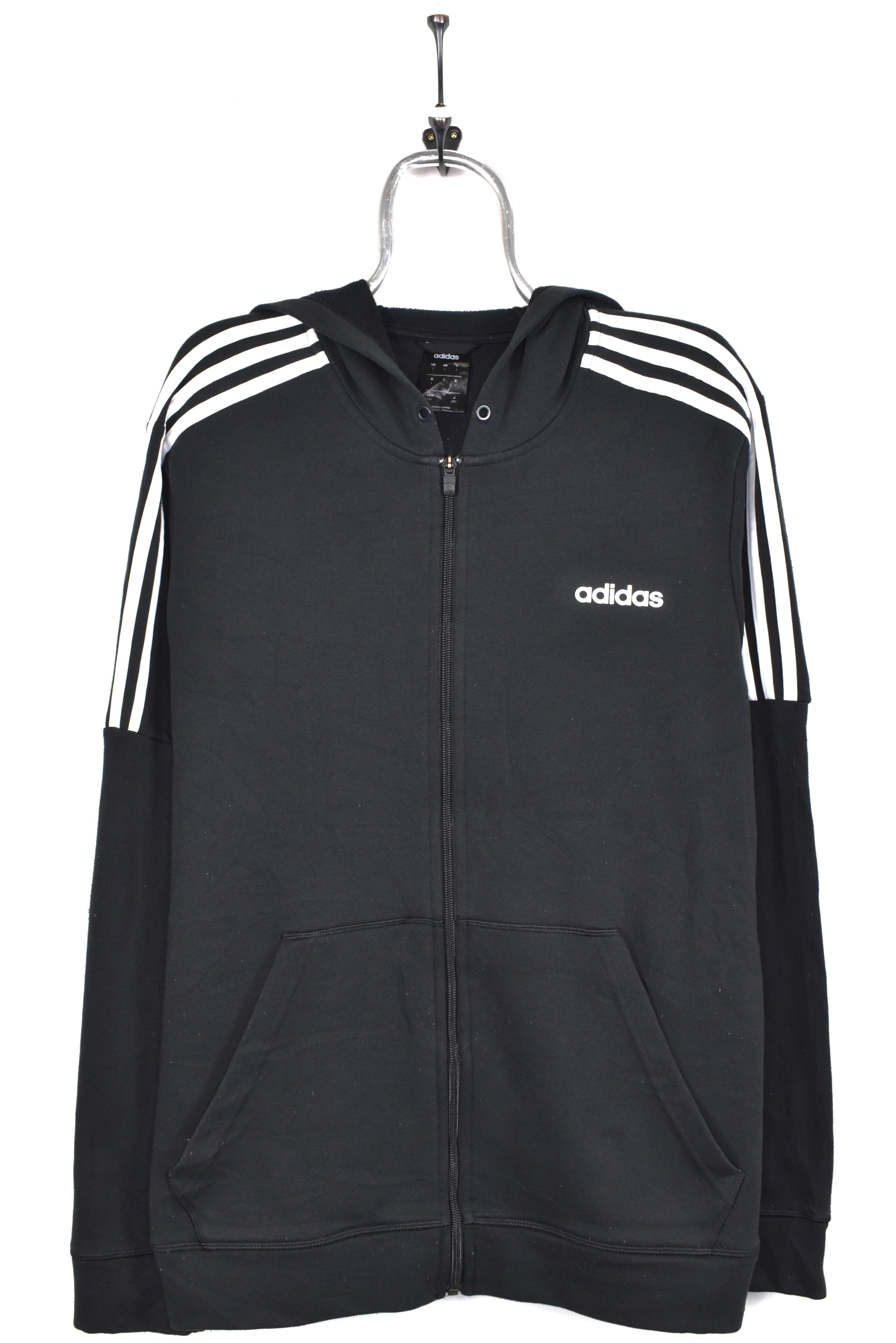 Vintage Adidas hoodie, black graphic sweatshirt - AU Medium ADIDAS