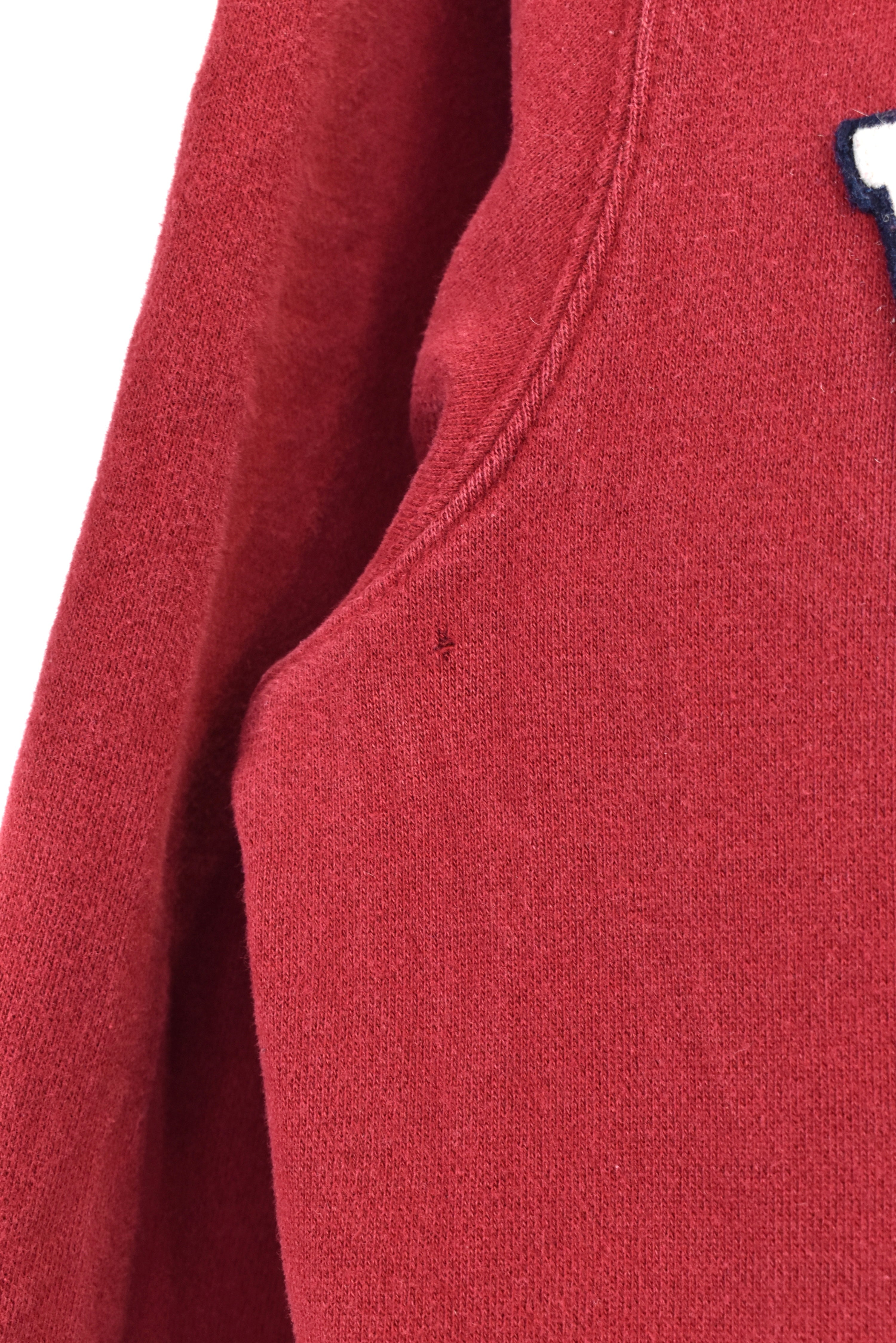 Vintage Tommy Hilfiger hoodie, burgundy embroidered sweatshirt - AU Small TOMMY HILFIGER