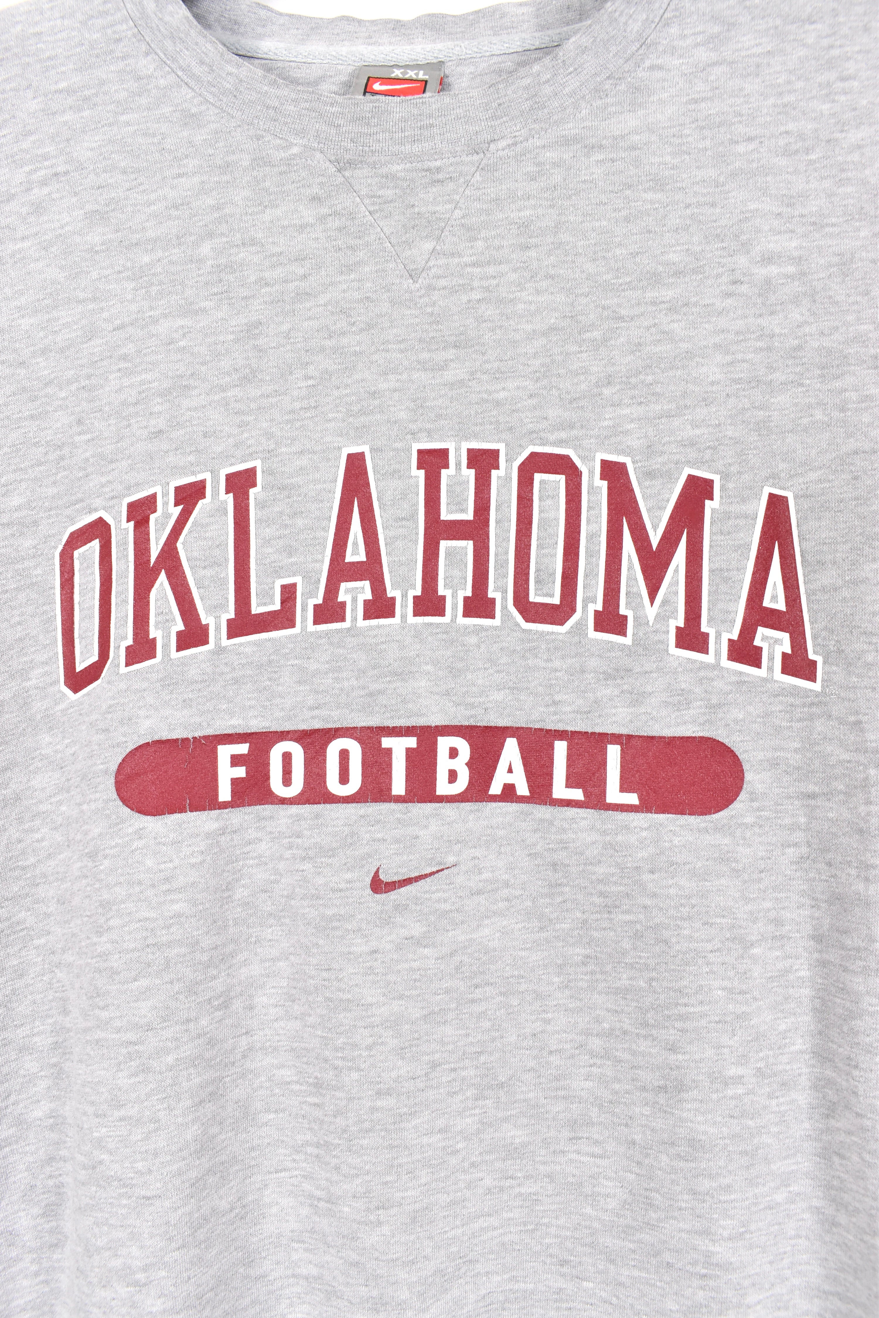 Vintage Oklahoma University sweatshirt, grey football graphic crewneck - AU XXL COLLEGE