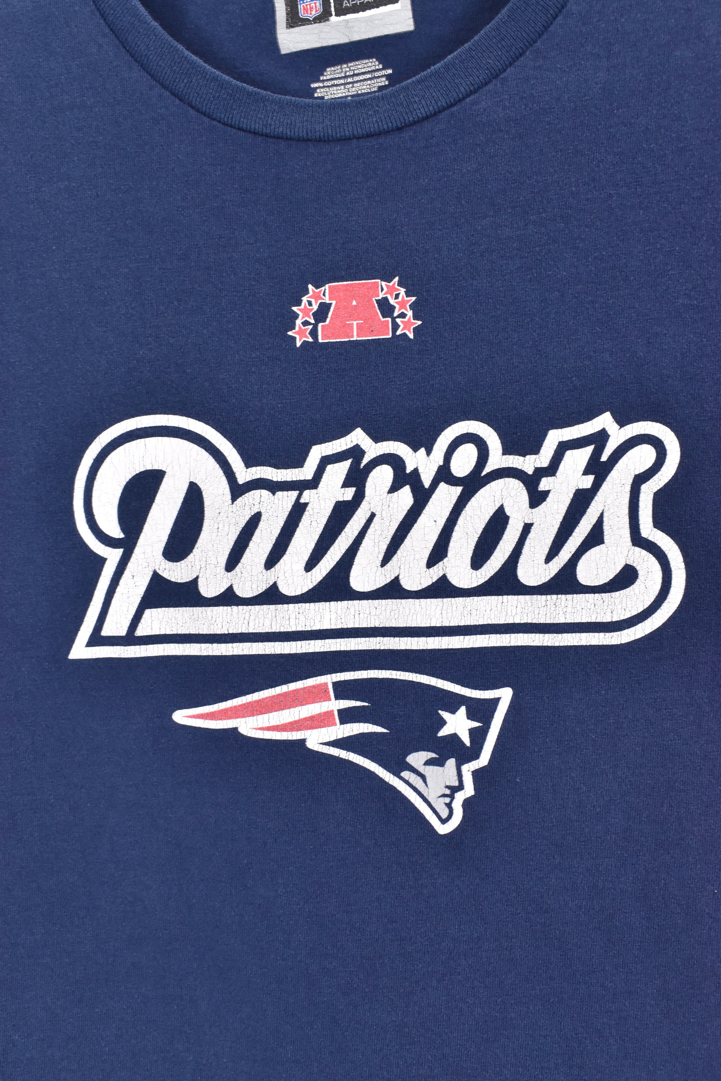 Vintage New England Patriots shirt, NFL navy blue graphic tee - AU Large PRO SPORT