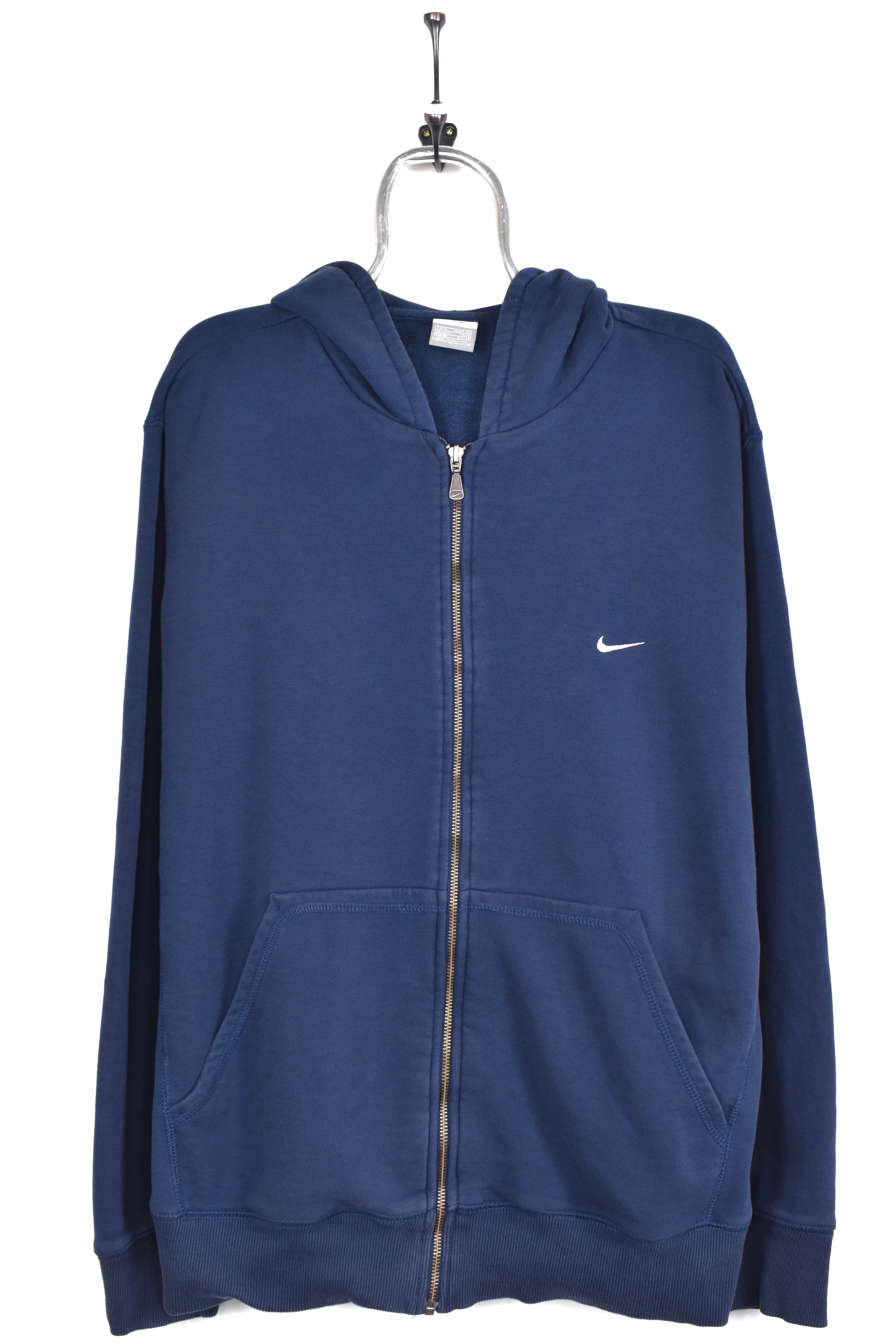 Vintage Nike hoodie, navy blue embroidered sweatshirt - AU XL NIKE