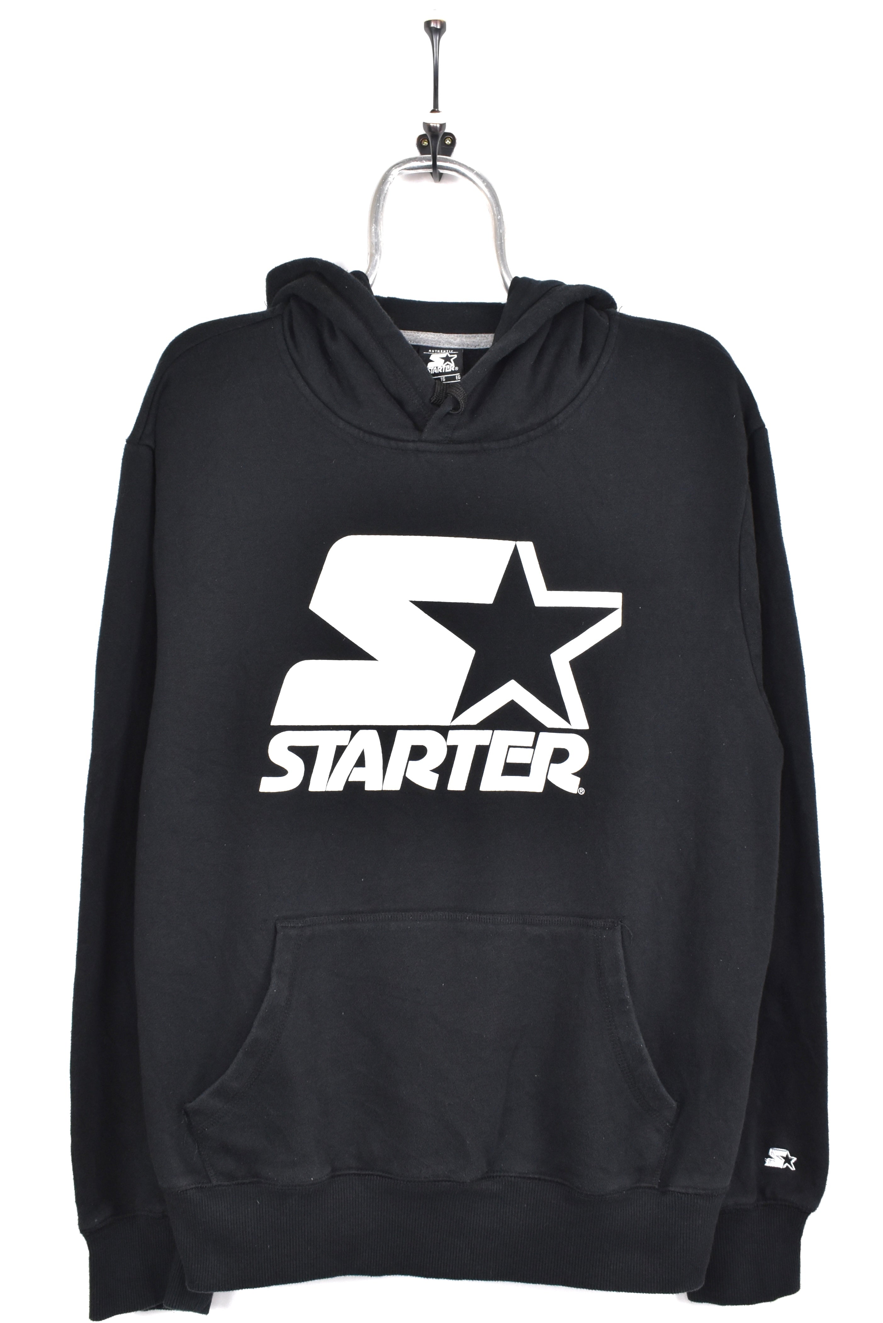 Vintage Starter hoodie, black graphic sweatshirt - AU Large STARTER