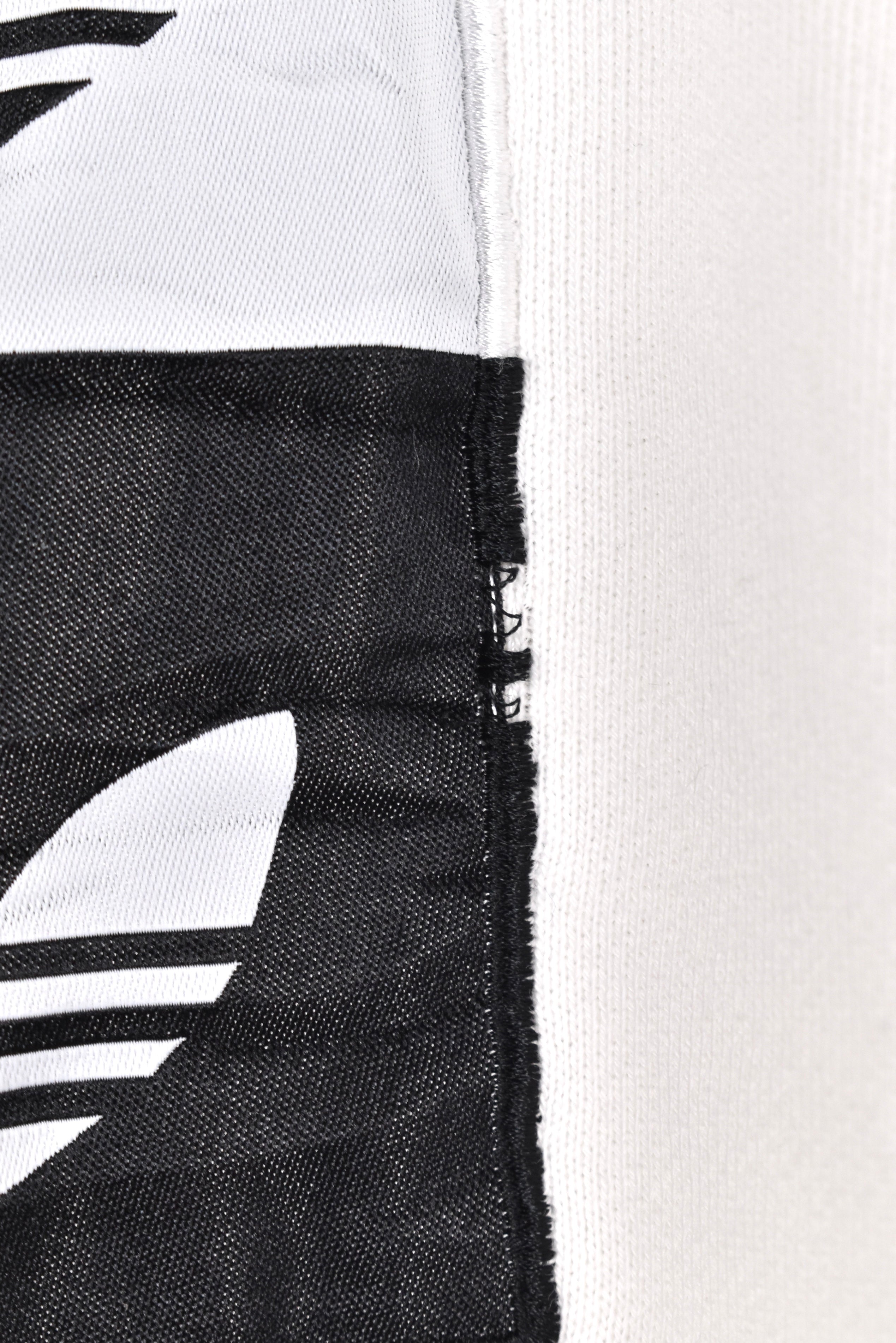Modern Adidas hoodie, white embroidered sweatshirt - AU Medium ADIDAS
