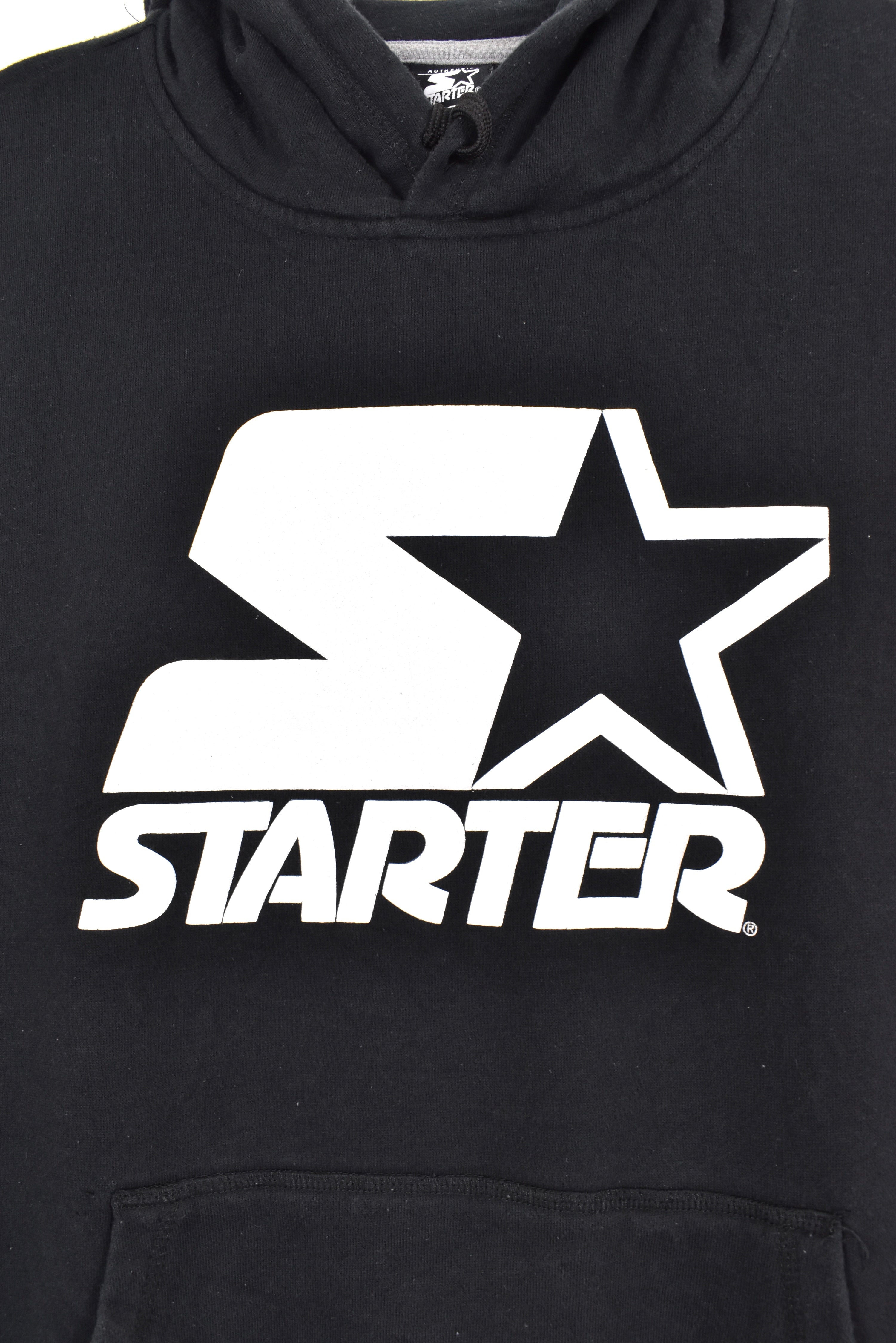 Vintage Starter hoodie, black graphic sweatshirt - AU Large STARTER