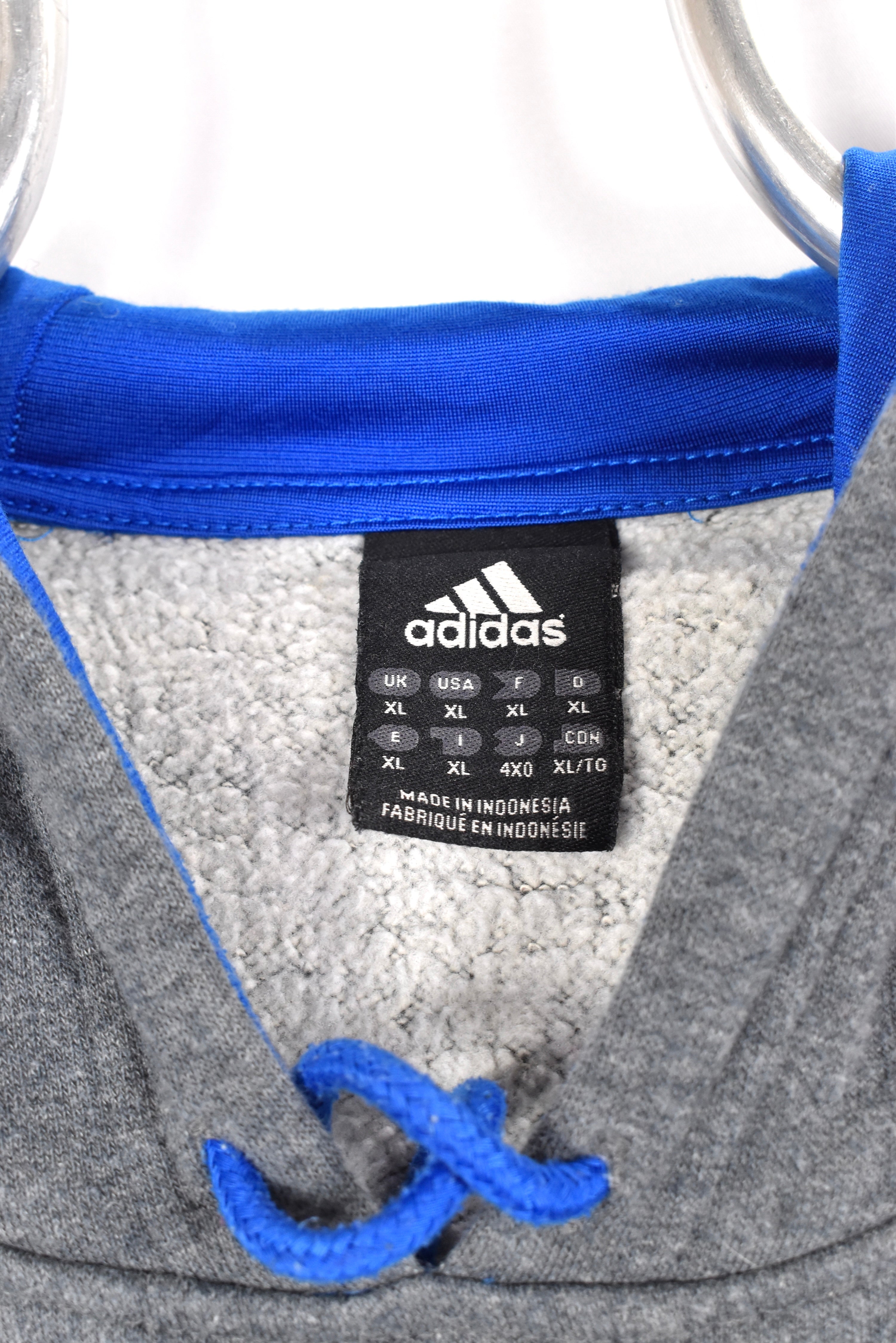 Vintage Adidas hoodie, grey embroidered sweatshirt - AU XL ADIDAS