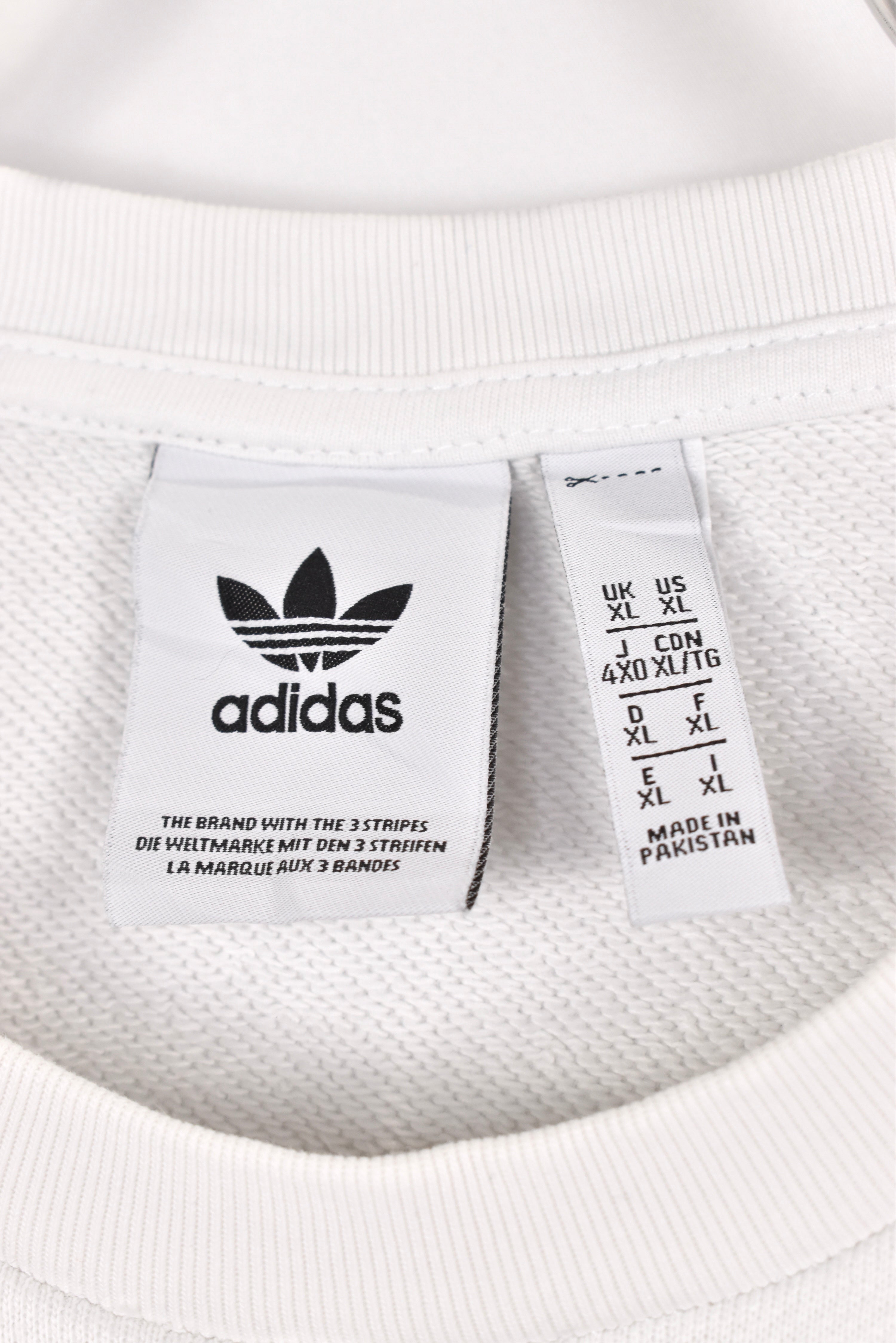 Vintage Adidas sweatshirt, white embroidered crewneck - AU XL ADIDAS