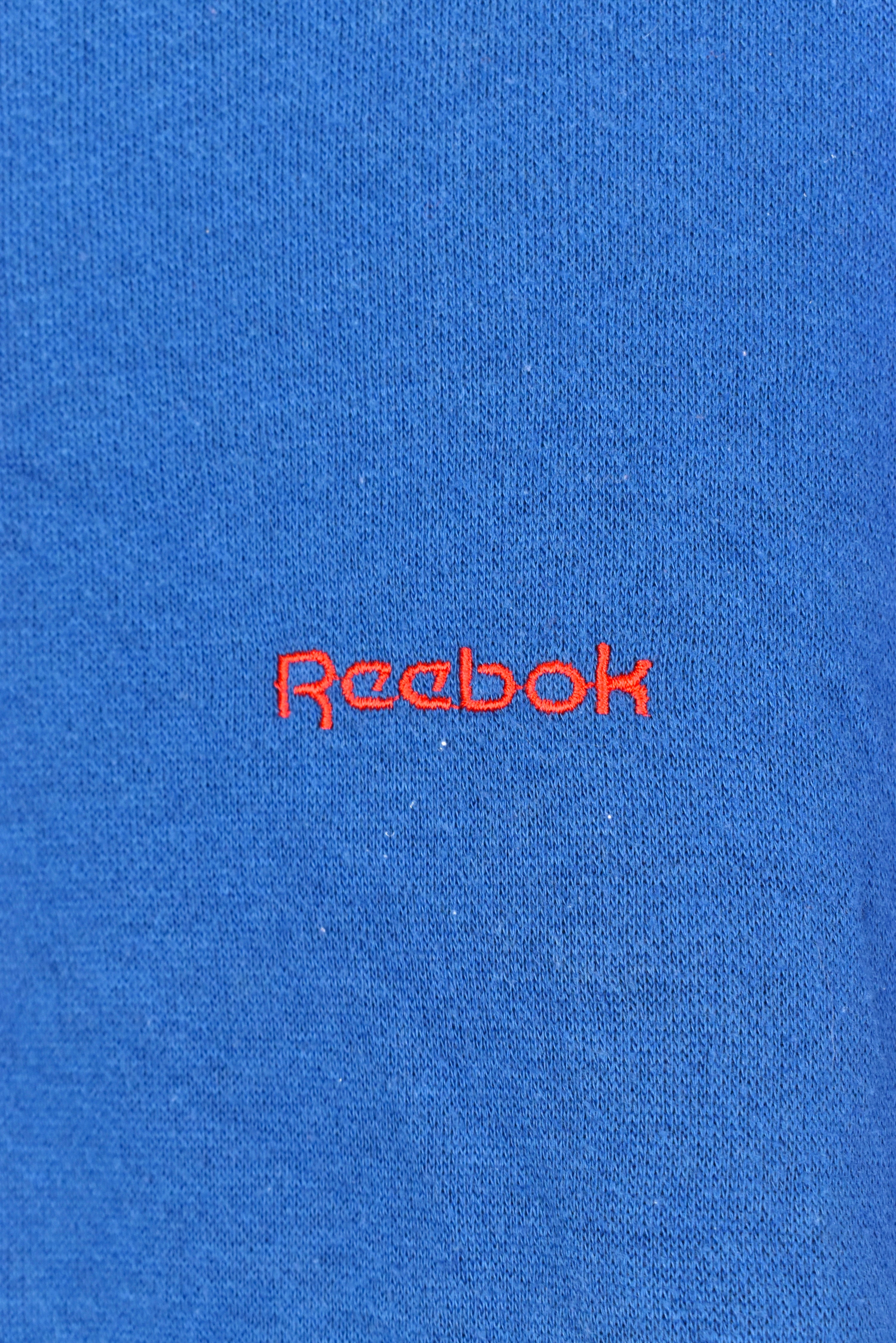 Vintage Reebok bomber jacket, blue embroidered sweatshirt - AU XXL REEBOK
