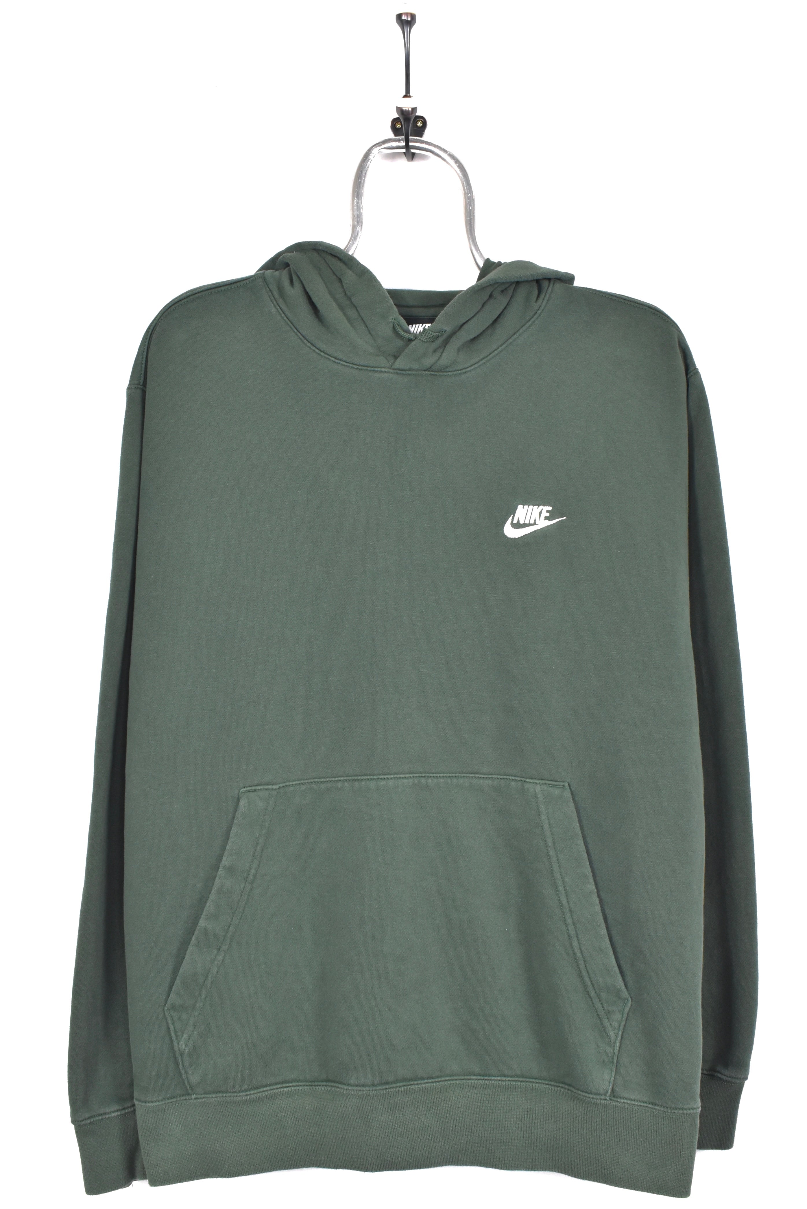Vintage Nike hoodie, green embroidered sweatshirt - AU Large NIKE