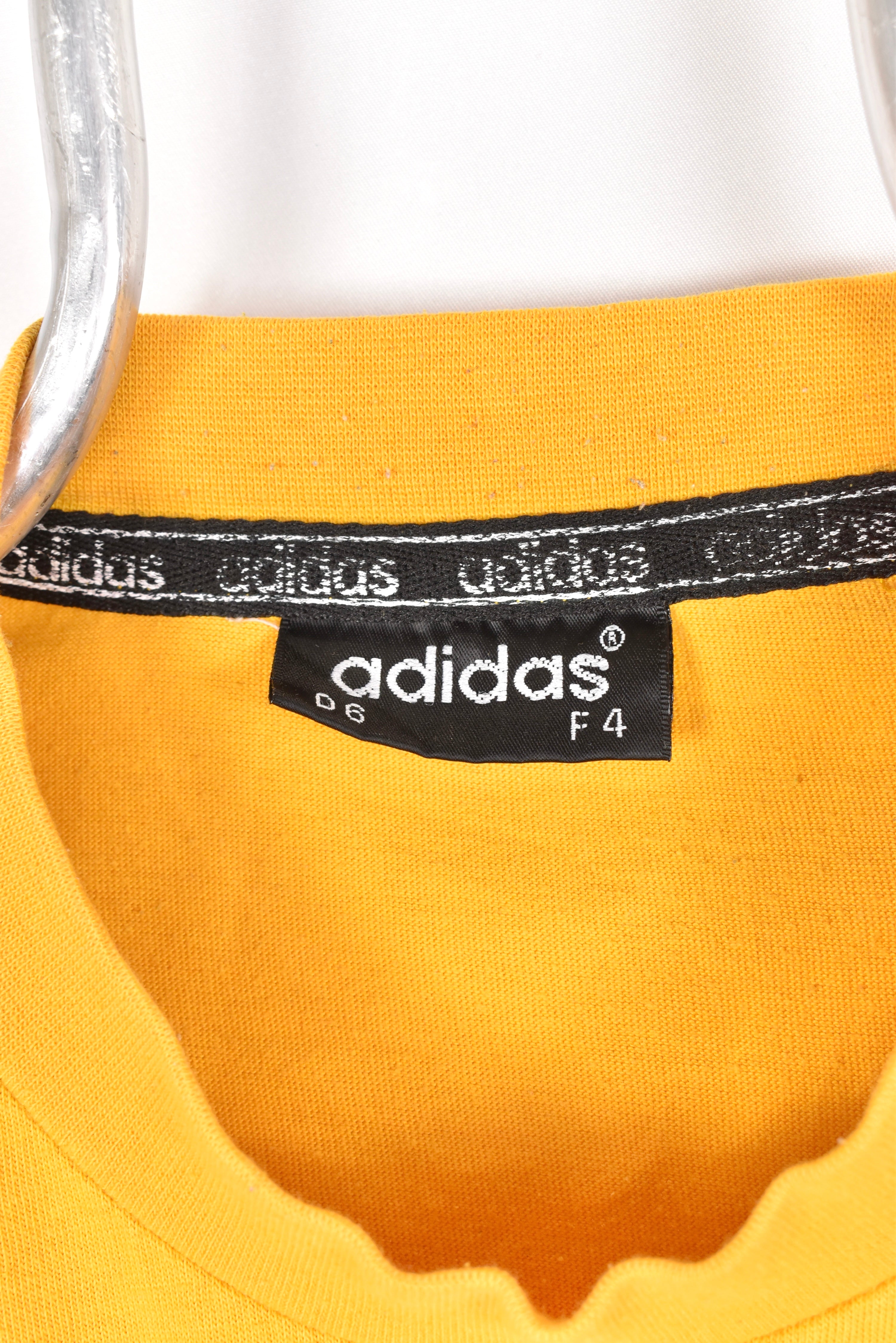 Vintage Adidas shirt, yellow embroidered tee - AU Large ADIDAS
