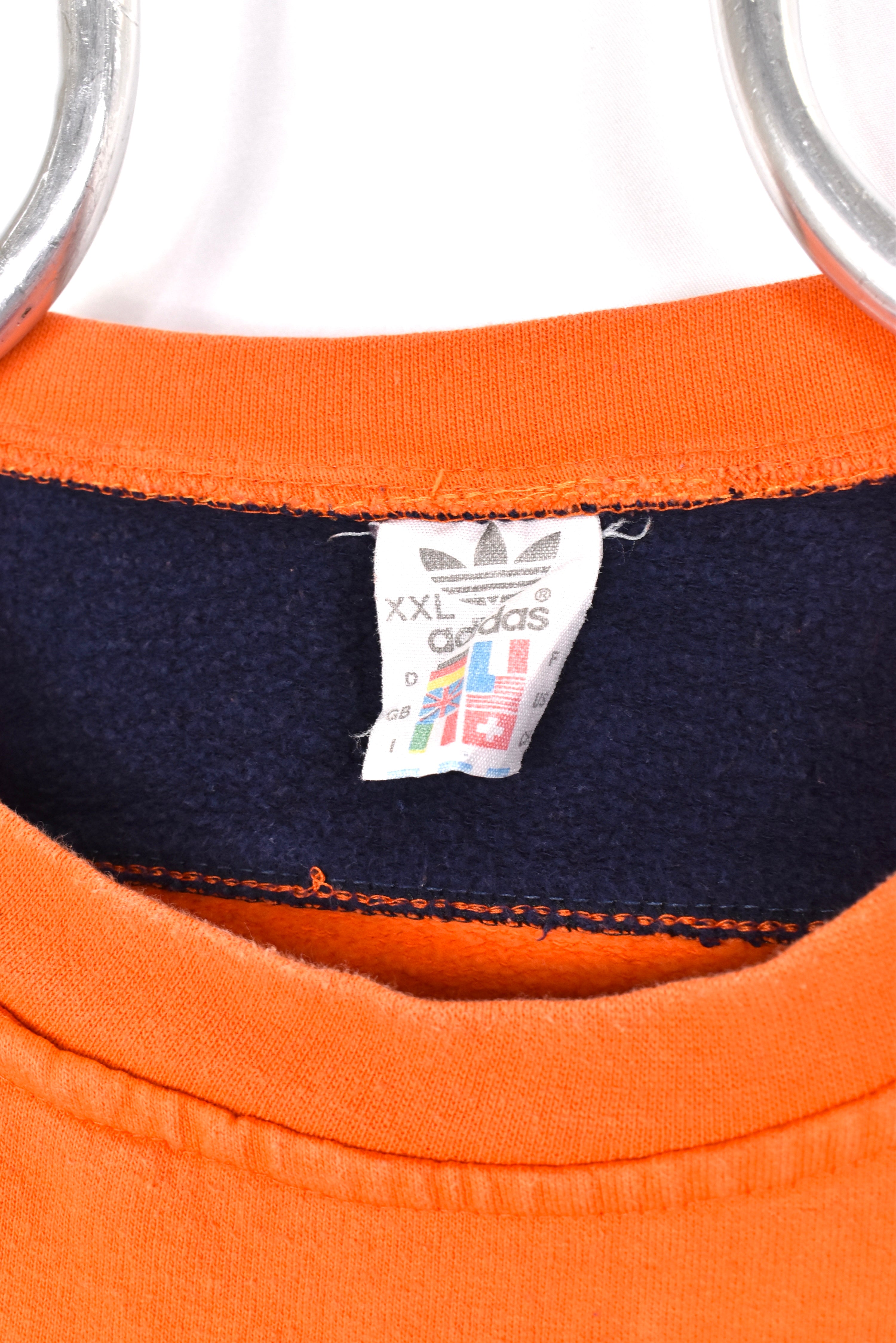 Vintage Adidas sweatshirt, orange embroidered crewneck - AU XL ADIDAS