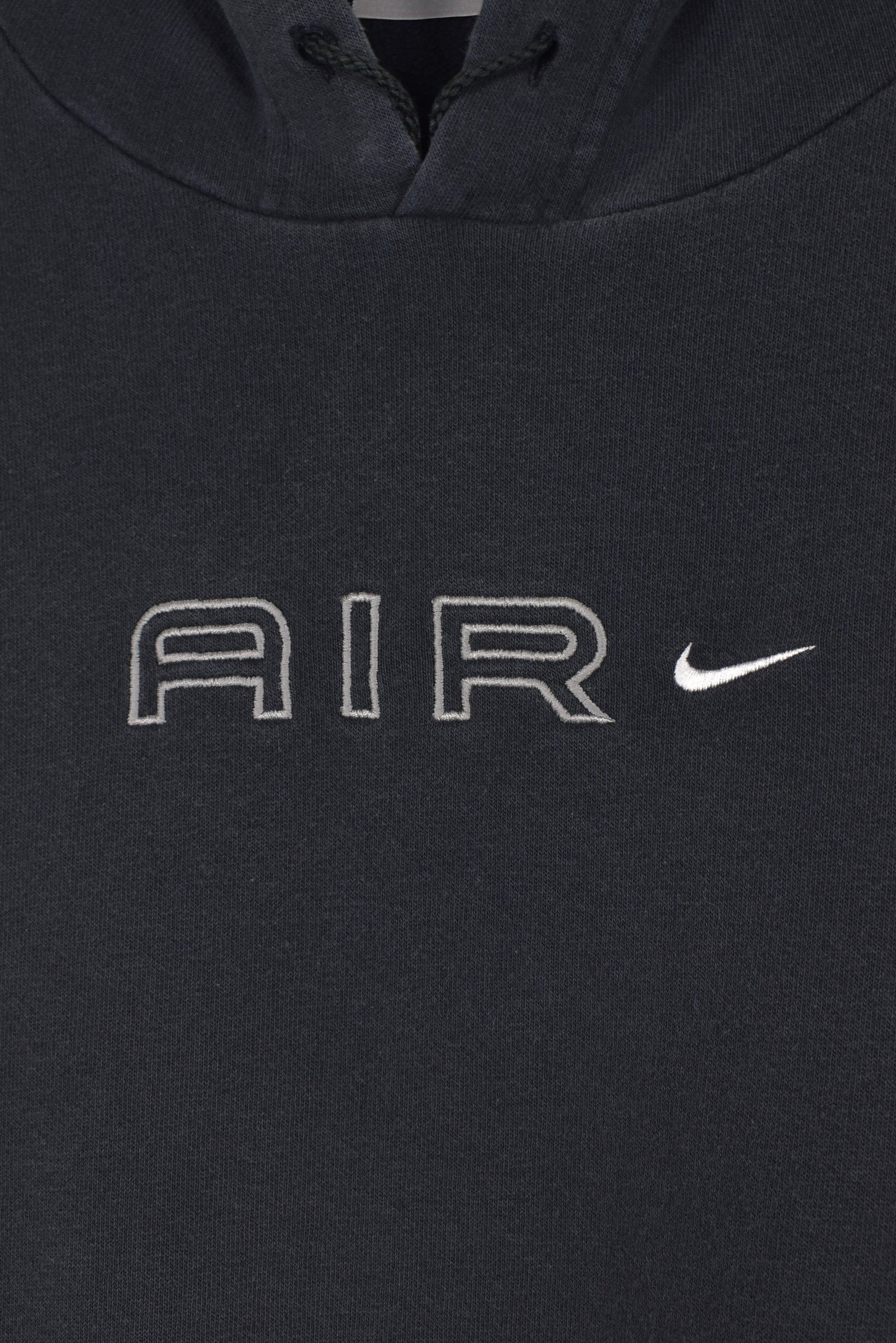 Vintage Nike Air hoodie, black embroidered sweatshirt - XXL