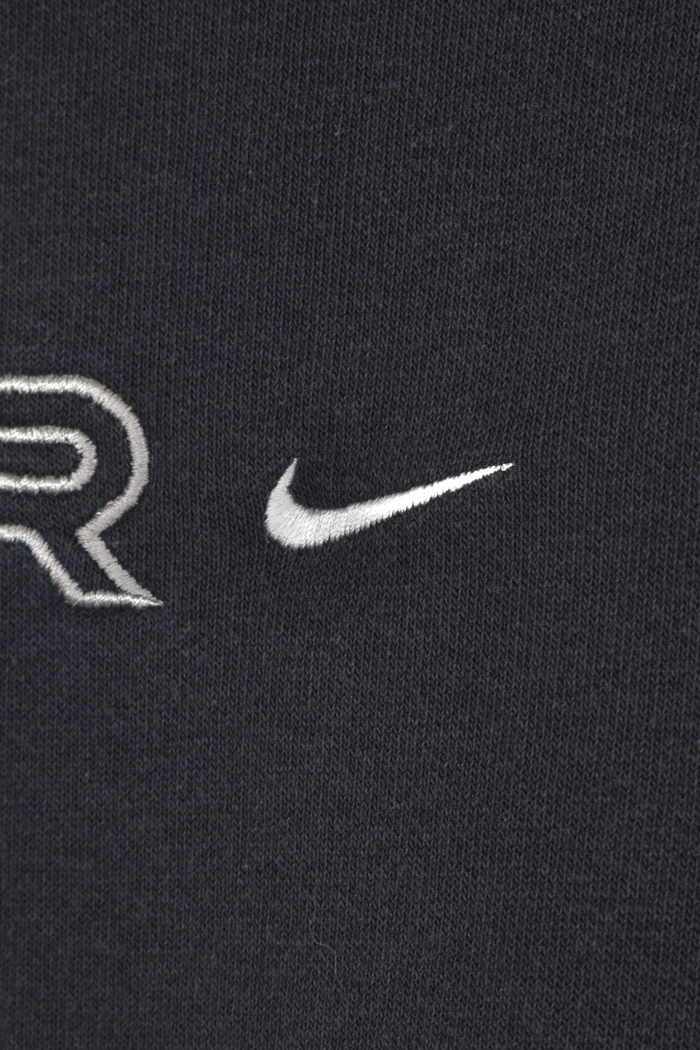 Vintage Nike Air hoodie, black embroidered sweatshirt - XXL