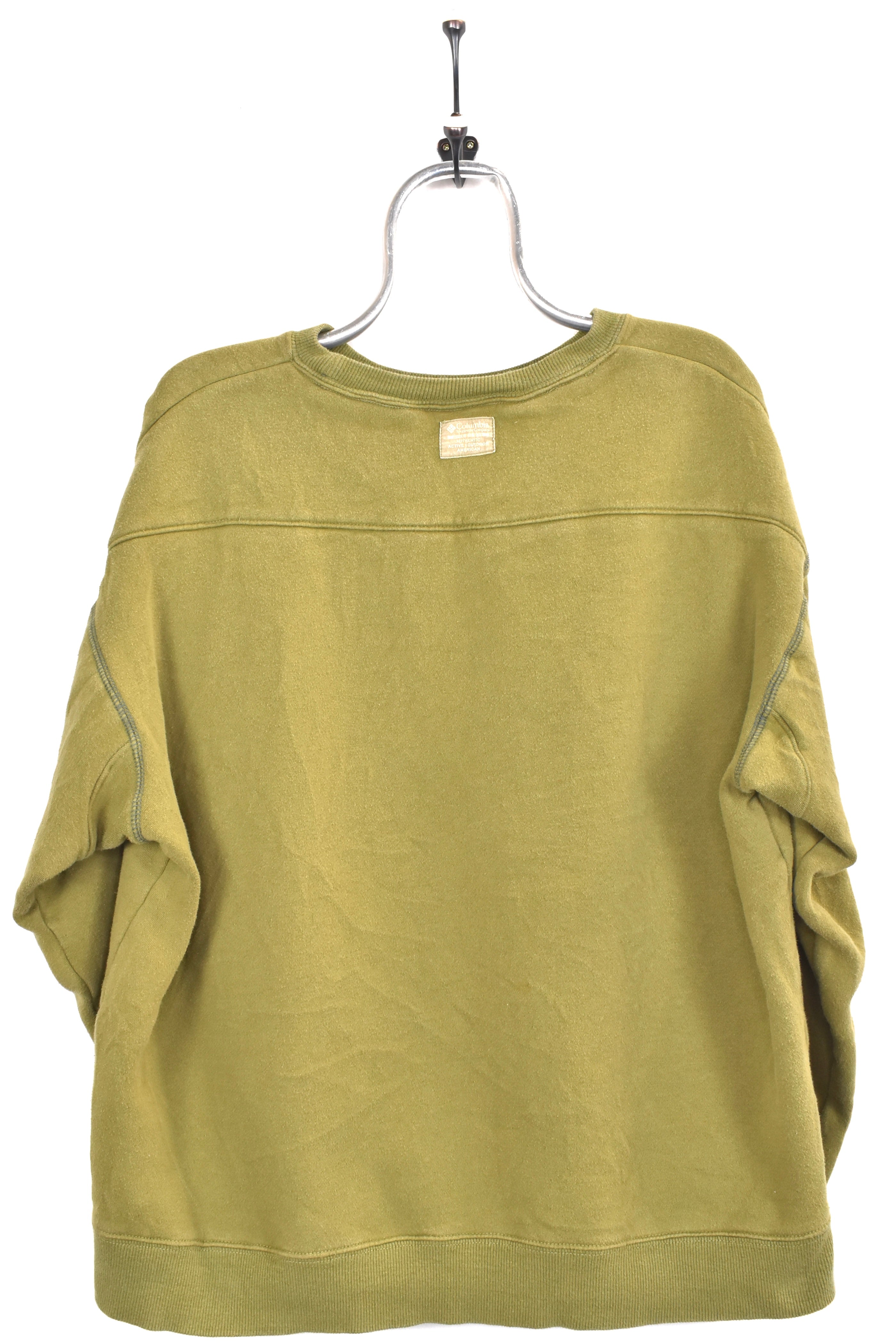 Vintage Columbia sweatshirt, green embroidered crewneck - AU Large COLUMBIA