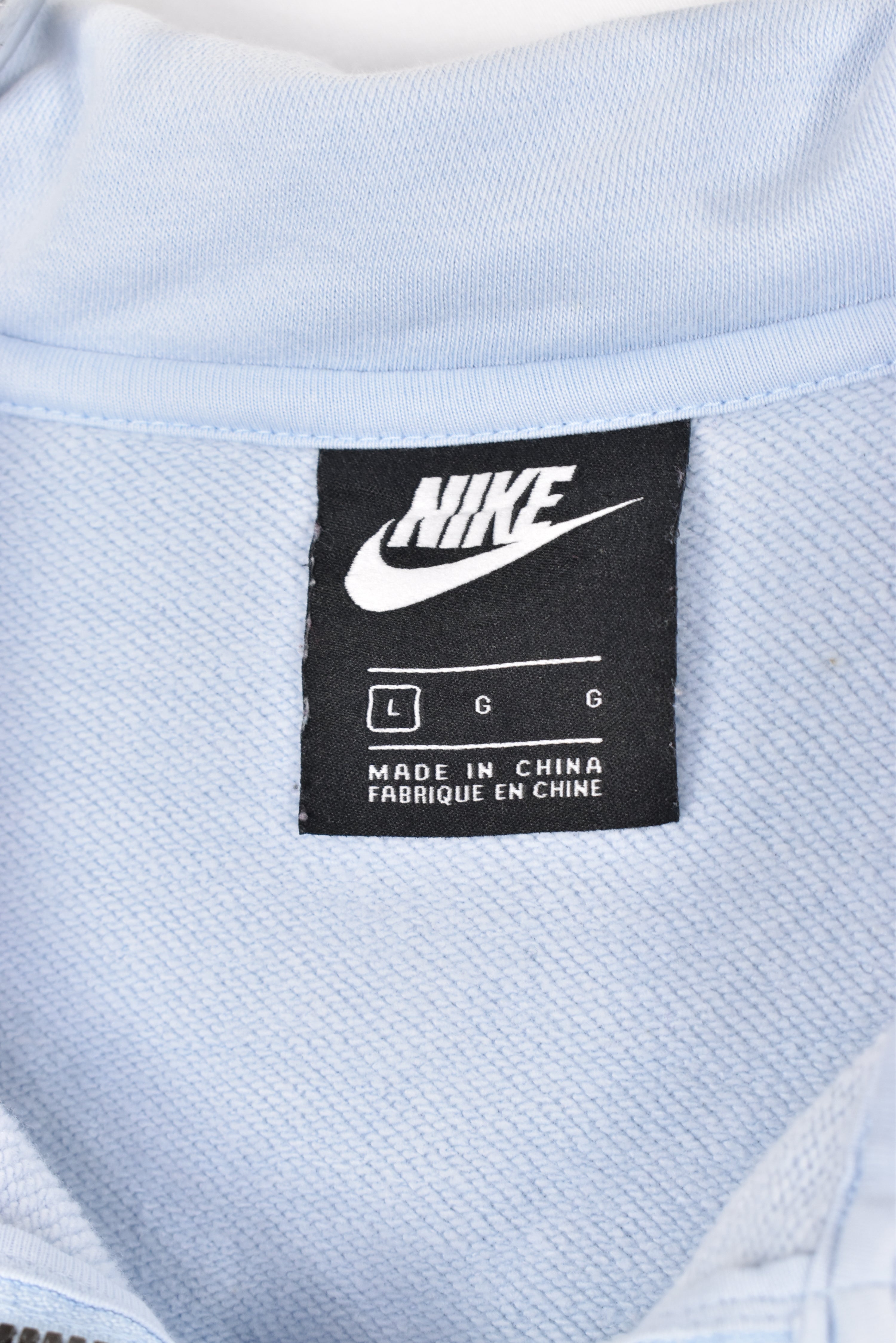 Vintage Nike sweatshirt, blue embroidered 1/4 zip jumper - AU Large NIKE