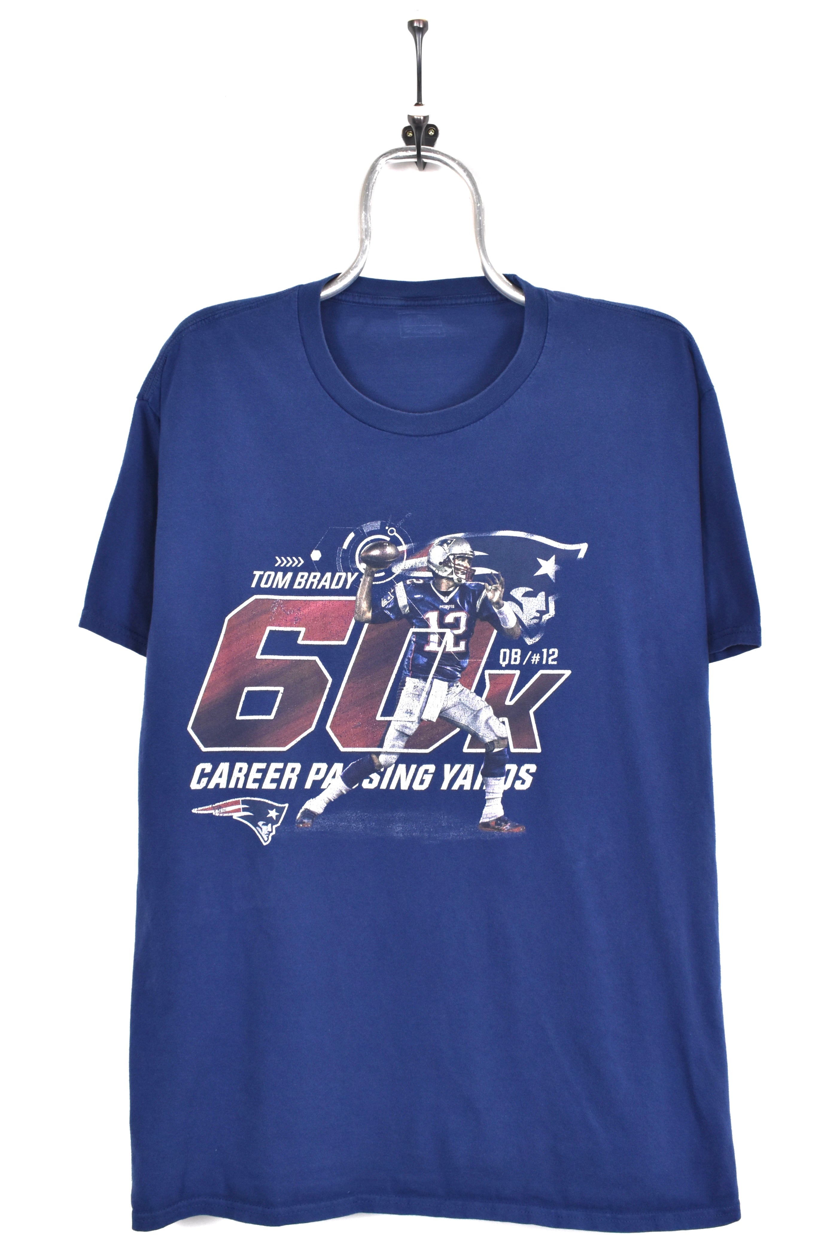 Vintage New England Patriots shirt, Tom Brady blue graphic tee - AU Large PRO SPORT