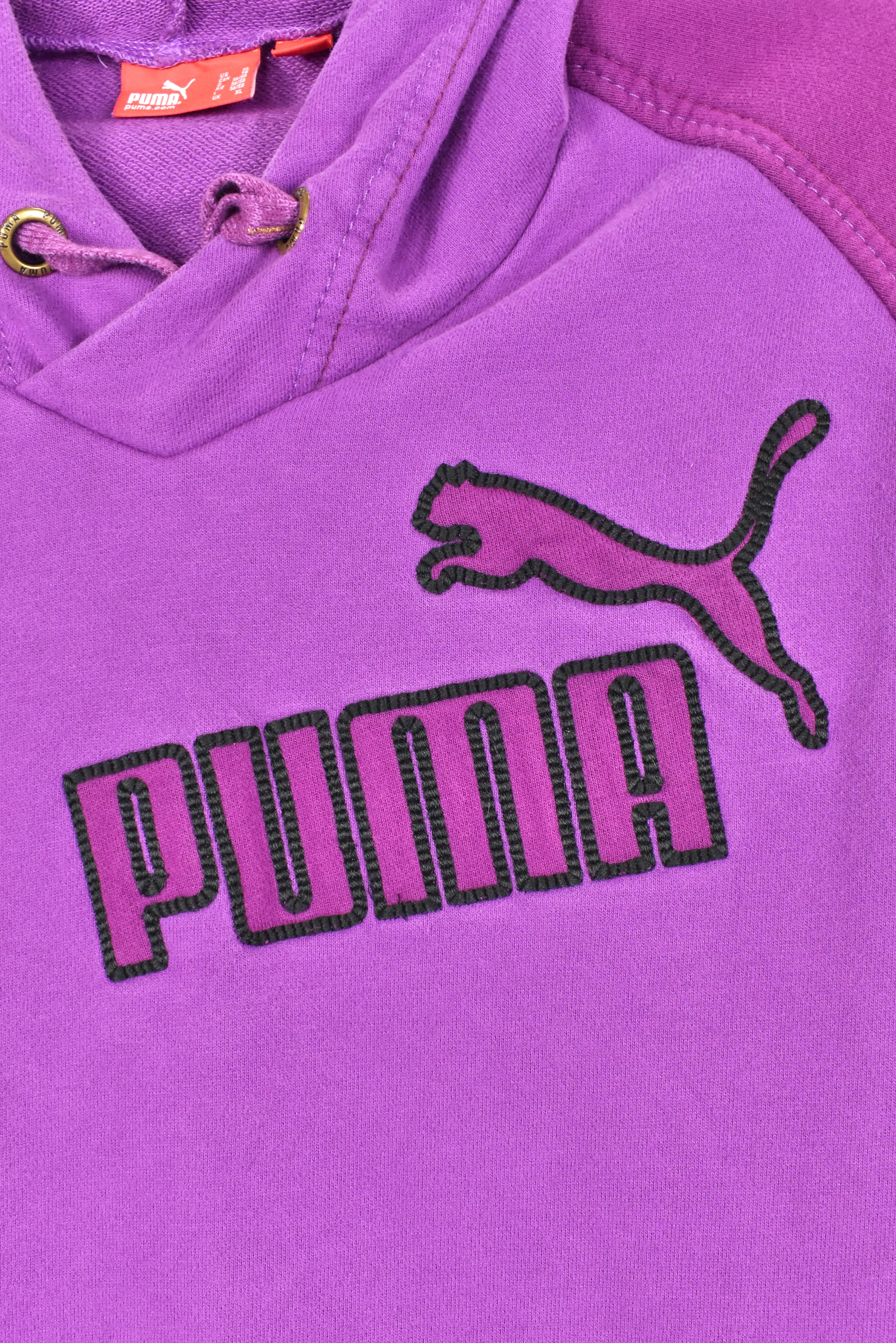 Women's modern Puma hoodie, purple graphic sweatshirt - AU XXL PUMA