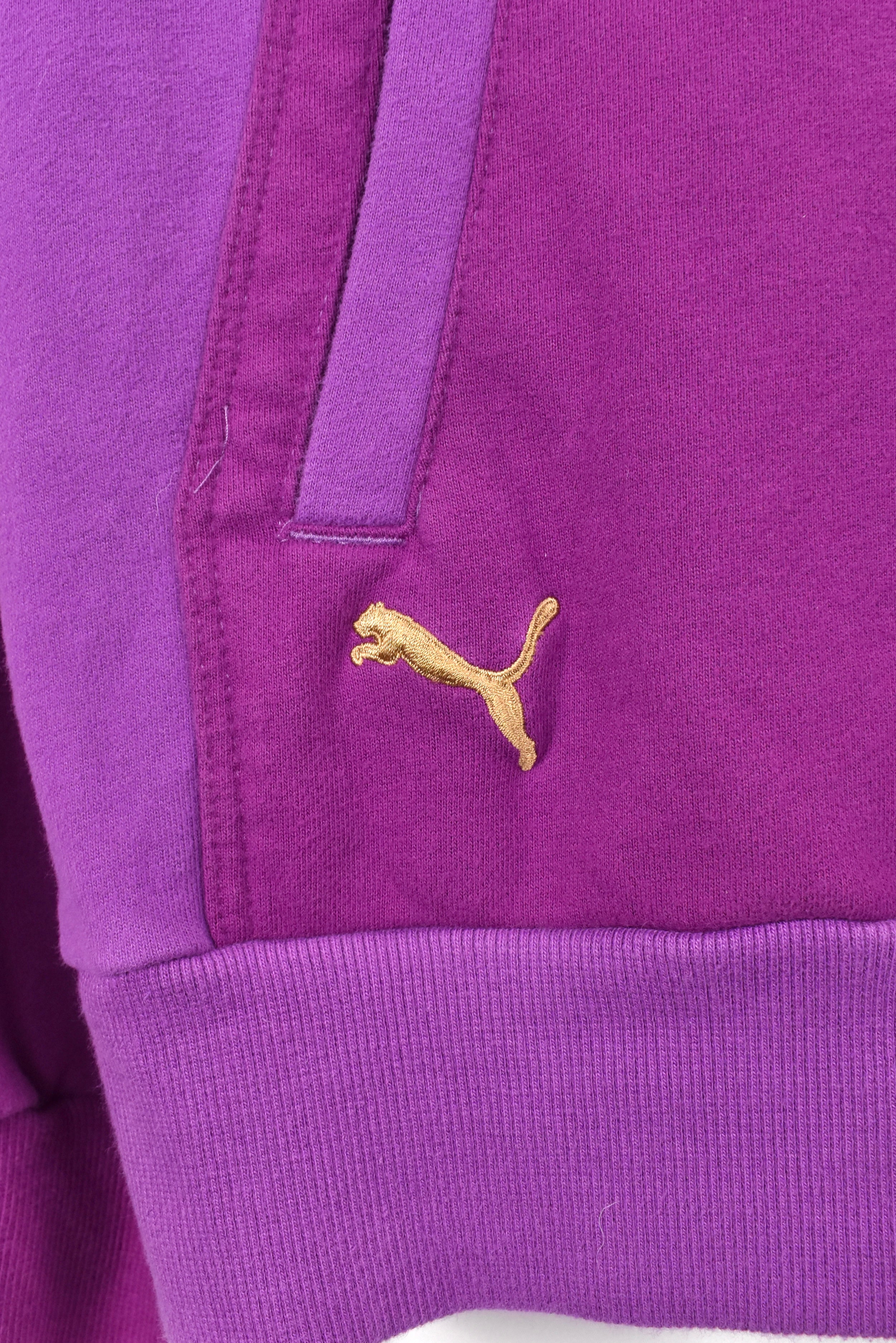 Women's modern Puma hoodie, purple graphic sweatshirt - AU XXL PUMA