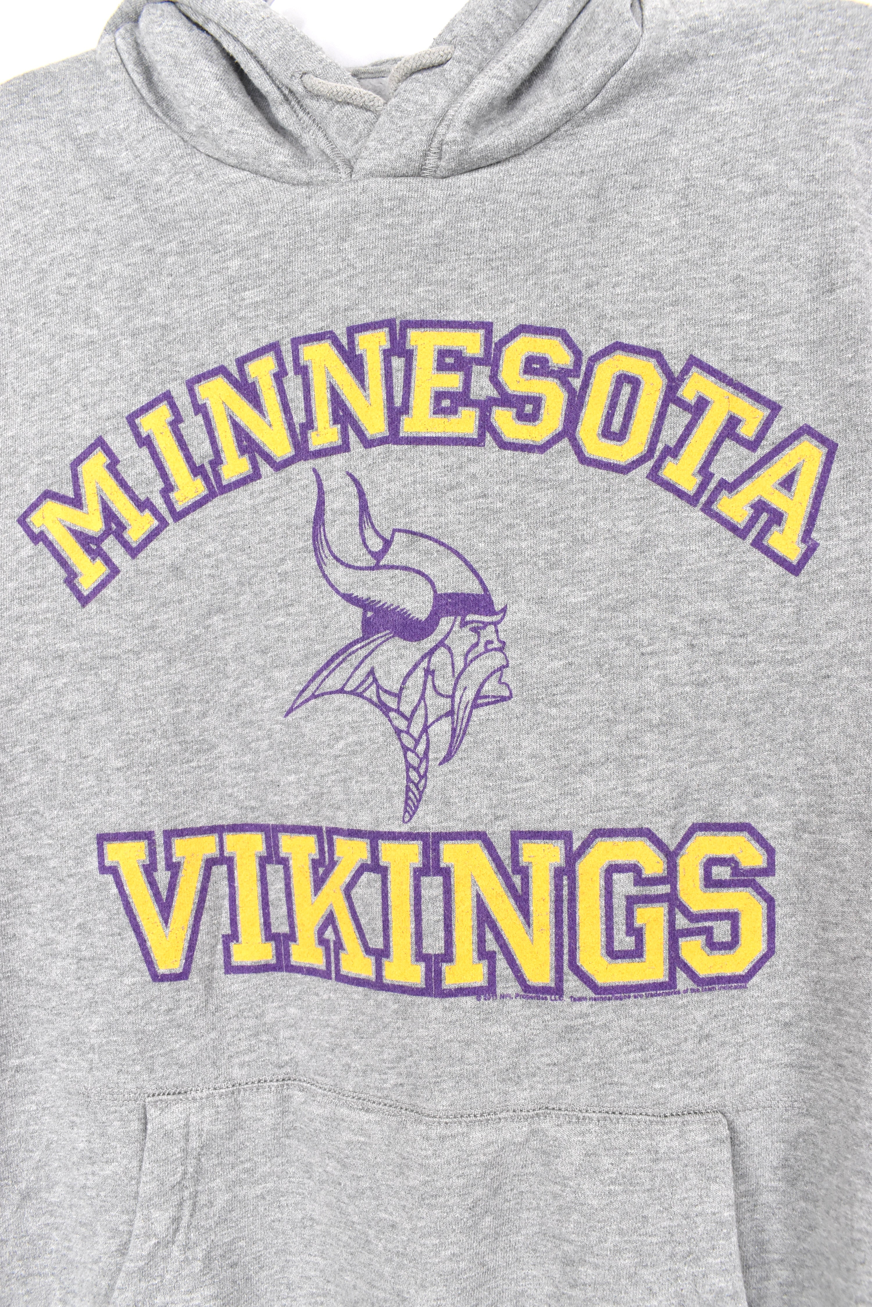 Vintage Minnesota Vikings hoodie, NFL grey graphic sweatshirt - AU Medium PRO SPORT