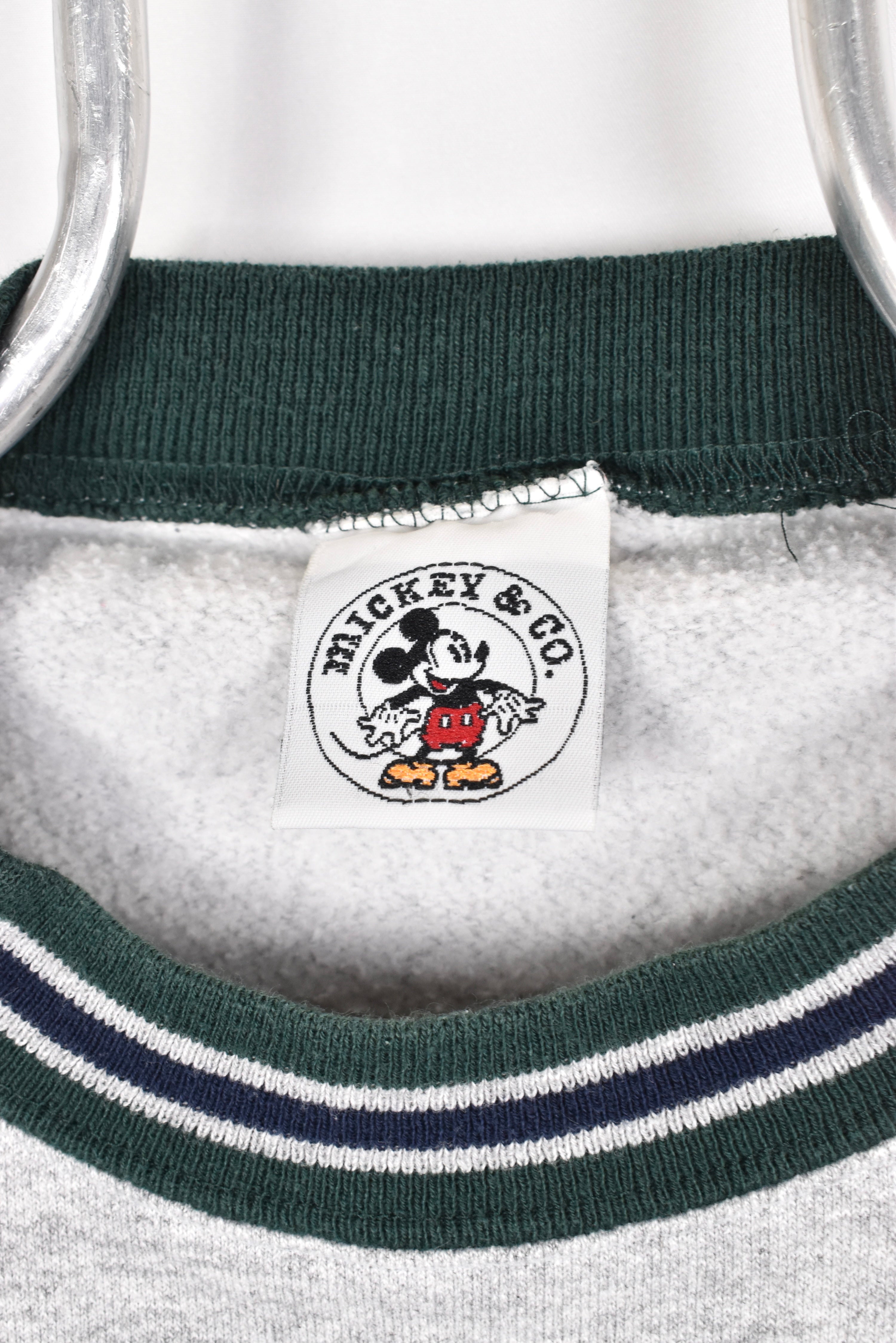 Vintage Mickey Mouse sweatshirt, Disney grey embroidered crewneck - AU Large DISNEY / CARTOON