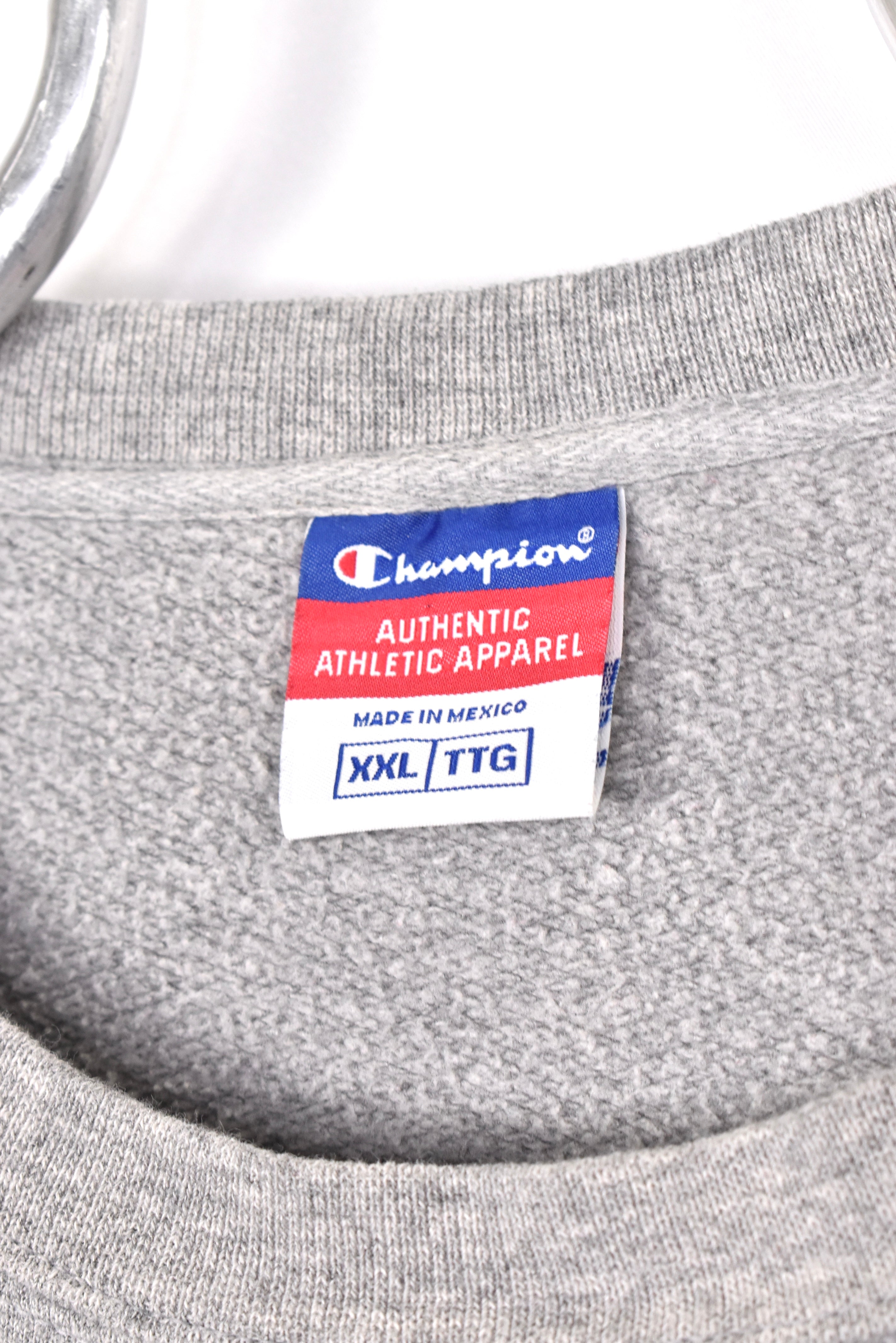 Vintage Champion sweatshirt, basic grey embroidered crewneck - AU XXL CHAMPION
